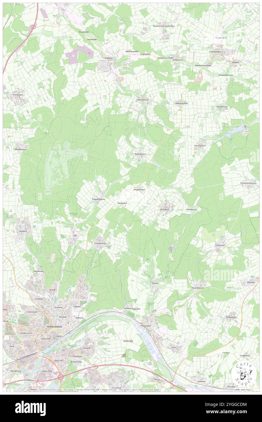 Uchtelhausen, Regierungsbezirk Unterfranken, DE, Germania, Baviera, N 50 5' 30'', N 10 16' 6'', MAP, Cartascapes Map pubblicata nel 2024. Esplora Cartascapes, una mappa che rivela i diversi paesaggi, culture ed ecosistemi della Terra. Viaggia attraverso il tempo e lo spazio, scoprendo l'interconnessione del passato, del presente e del futuro del nostro pianeta. Foto Stock