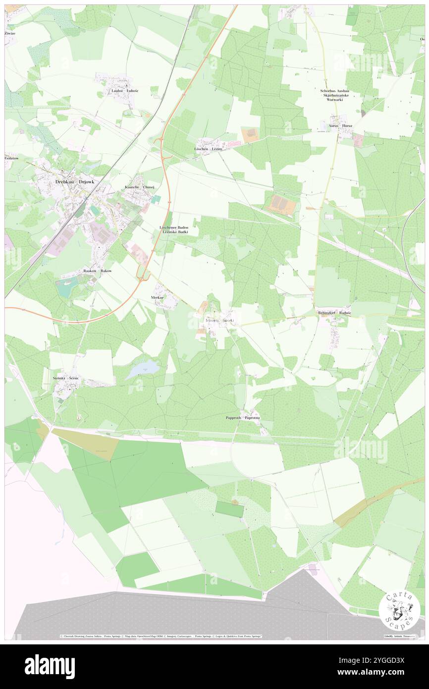 Jehserig, DE, Germania, Brandeburgo, N 51 38' 12'', N 14 15' 14'', mappa, Cartascapes Mappa pubblicata nel 2024. Esplora Cartascapes, una mappa che rivela i diversi paesaggi, culture ed ecosistemi della Terra. Viaggia attraverso il tempo e lo spazio, scoprendo l'interconnessione del passato, del presente e del futuro del nostro pianeta. Foto Stock