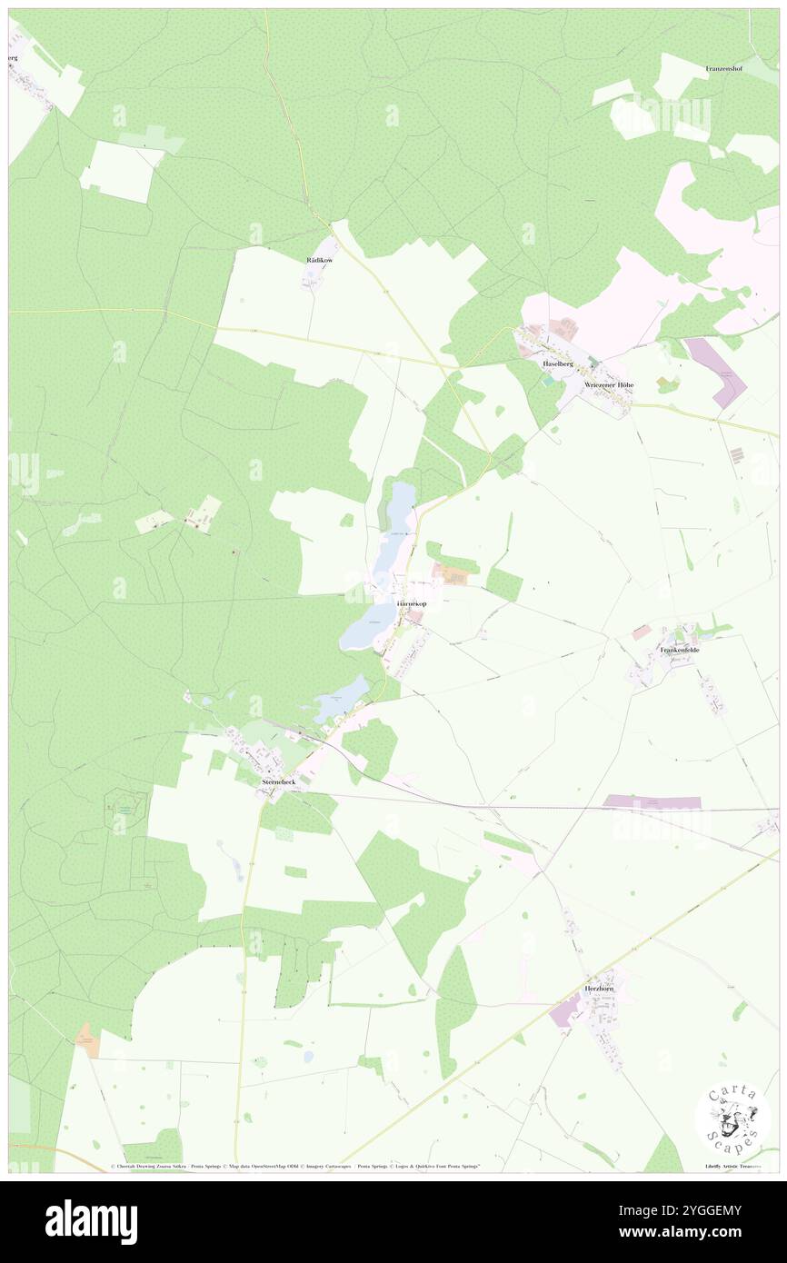 Harnekop, DE, Germania, Brandeburgo, N 52 41' 16'', N 14 0' 36'', mappa, Cartascapes Mappa pubblicata nel 2024. Esplora Cartascapes, una mappa che rivela i diversi paesaggi, culture ed ecosistemi della Terra. Viaggia attraverso il tempo e lo spazio, scoprendo l'interconnessione del passato, del presente e del futuro del nostro pianeta. Foto Stock