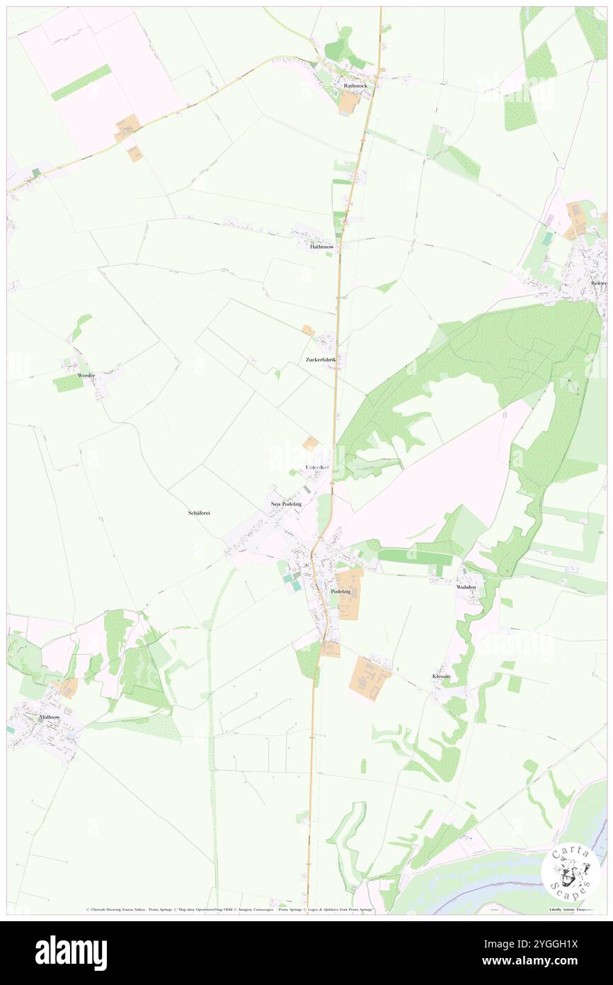 Platanenhof, DE, Germania, Brandeburgo, N 52 28' 59'', N 14 31' 59'', mappa, Cartascapes Mappa pubblicata nel 2024. Esplora Cartascapes, una mappa che rivela i diversi paesaggi, culture ed ecosistemi della Terra. Viaggia attraverso il tempo e lo spazio, scoprendo l'interconnessione del passato, del presente e del futuro del nostro pianeta. Foto Stock