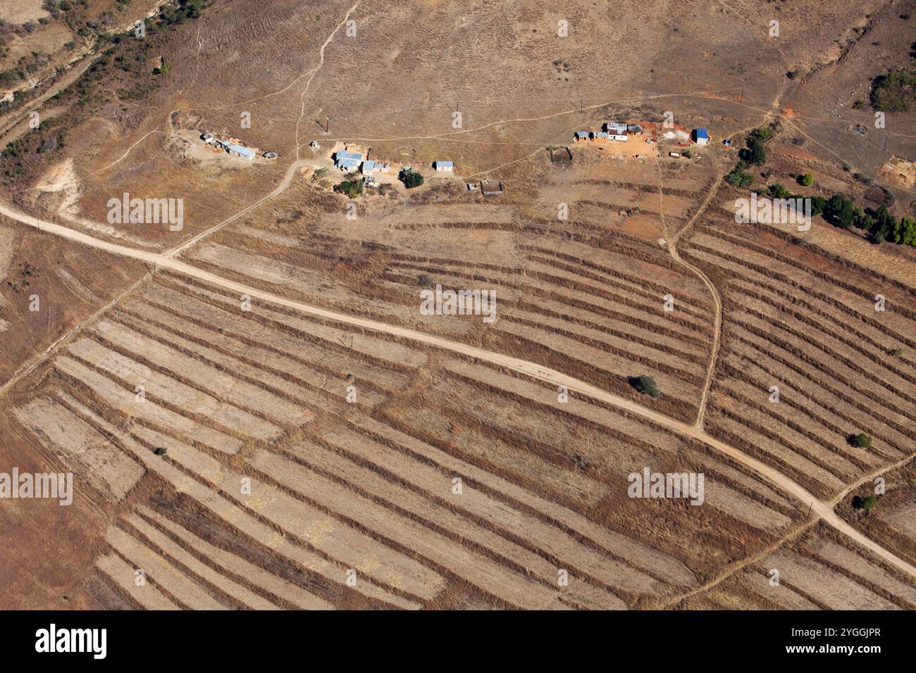 Scena aerea rurale, Swaziland Foto Stock