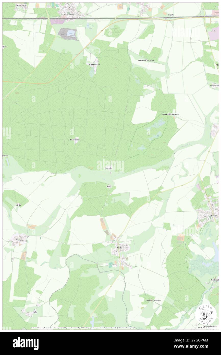 Buensche, DE, Germania, Brandeburgo, N 52 32' 55'', N 12 15' 6'', mappa, Cartascapes Mappa pubblicata nel 2024. Esplora Cartascapes, una mappa che rivela i diversi paesaggi, culture ed ecosistemi della Terra. Viaggia attraverso il tempo e lo spazio, scoprendo l'interconnessione del passato, del presente e del futuro del nostro pianeta. Foto Stock