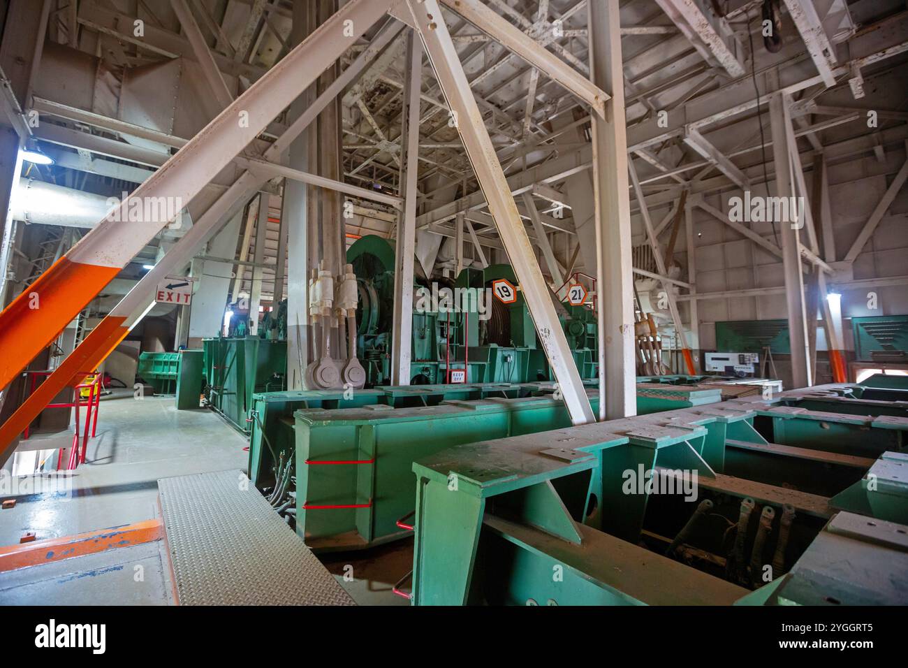 West Mineral, Kansas - l'interno di Big Brutus, la pala elettrica più grande del mondo. La macchina fu costruita dalla Bucyrus-Erie per la Pittsburg e mi Foto Stock