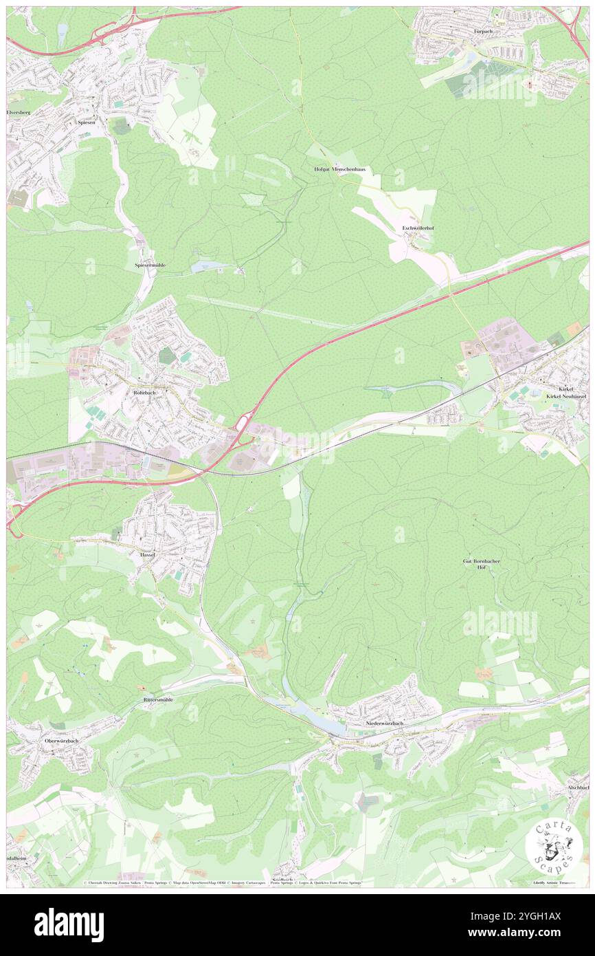 Geistkircherhof, DE, Germania, Saarland, N 49 16' 36'', N 7 11' 13'', mappa, Cartascapes Mappa pubblicata nel 2024. Esplora Cartascapes, una mappa che rivela i diversi paesaggi, culture ed ecosistemi della Terra. Viaggia attraverso il tempo e lo spazio, scoprendo l'interconnessione del passato, del presente e del futuro del nostro pianeta. Foto Stock