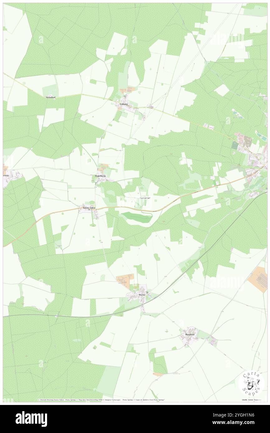 Gruetzdorf, DE, Germania, Brandeburgo, N 52 7' 59'', N 12 31' 59'', mappa, Cartascapes Mappa pubblicata nel 2024. Esplora Cartascapes, una mappa che rivela i diversi paesaggi, culture ed ecosistemi della Terra. Viaggia attraverso il tempo e lo spazio, scoprendo l'interconnessione del passato, del presente e del futuro del nostro pianeta. Foto Stock