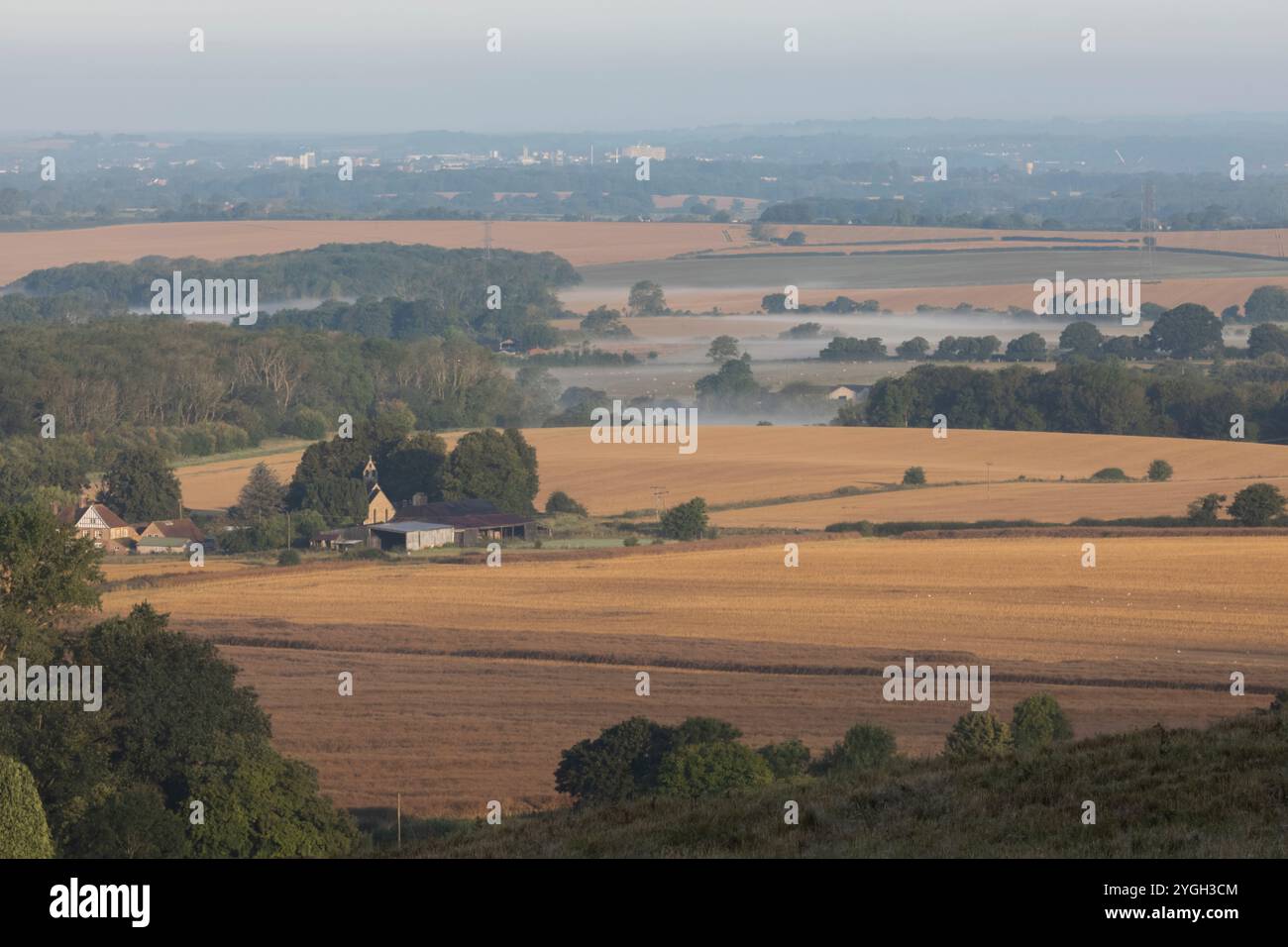 Inghilterra, Kent, veduta del North Downs vicino ad Ashford Foto Stock