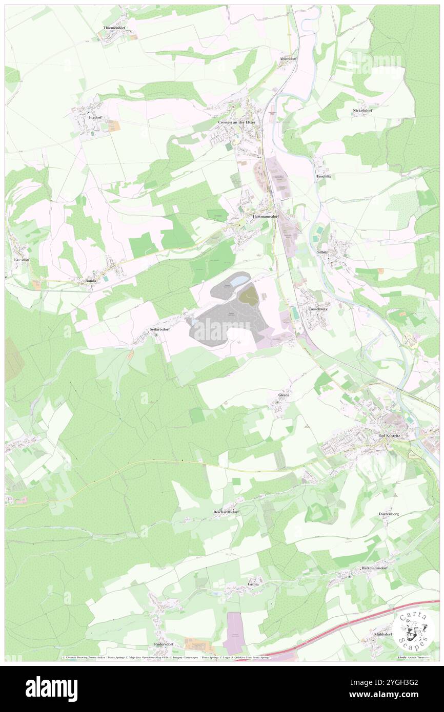 Silbitz, DE, Germania, Turingia, N 50 57' 0'', N 12 0' 0''', mappa, Cartascapes Mappa pubblicata nel 2024. Esplora Cartascapes, una mappa che rivela i diversi paesaggi, culture ed ecosistemi della Terra. Viaggia attraverso il tempo e lo spazio, scoprendo l'interconnessione del passato, del presente e del futuro del nostro pianeta. Foto Stock