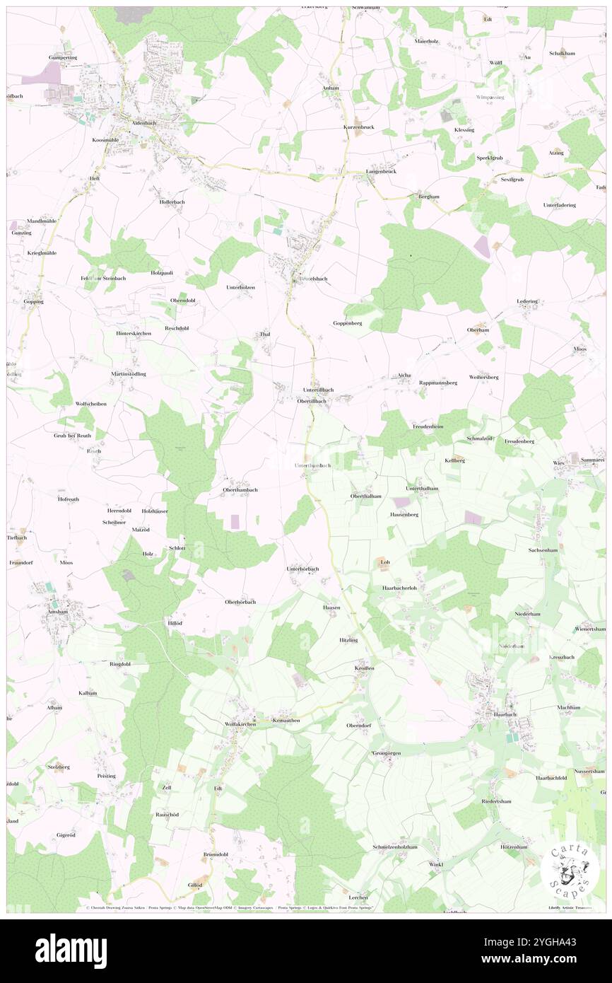 Unterthambach, bassa Baviera, DE, Germania, Baviera, N 48 31' 49'', N 13 6' 54'', MAP, Cartascapes Map pubblicata nel 2024. Esplora Cartascapes, una mappa che rivela i diversi paesaggi, culture ed ecosistemi della Terra. Viaggia attraverso il tempo e lo spazio, scoprendo l'interconnessione del passato, del presente e del futuro del nostro pianeta. Foto Stock