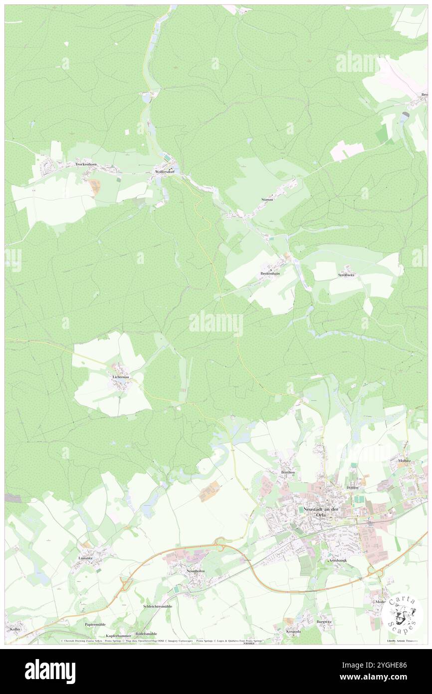 Auenberg, DE, Germania, Turingia, N 50 45' 52'', N 11 43' 15''', mappa, Cartascapes Mappa pubblicata nel 2024. Esplora Cartascapes, una mappa che rivela i diversi paesaggi, culture ed ecosistemi della Terra. Viaggia attraverso il tempo e lo spazio, scoprendo l'interconnessione del passato, del presente e del futuro del nostro pianeta. Foto Stock