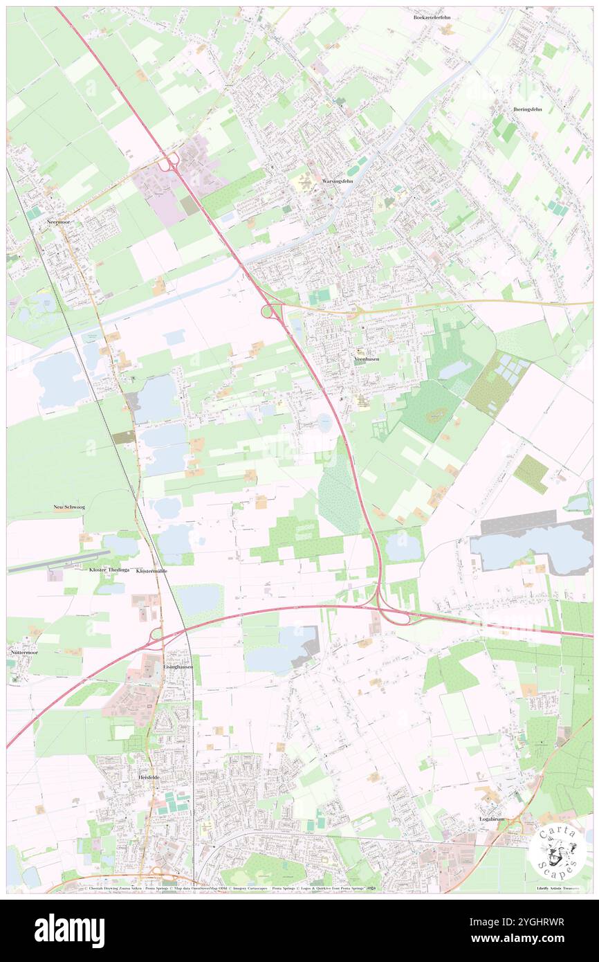 Flachsmeer, DE, Germania, bassa Sassonia, N 53 16' 59'', N 7 28' 59'', mappa, Cartascapes Mappa pubblicata nel 2024. Esplora Cartascapes, una mappa che rivela i diversi paesaggi, culture ed ecosistemi della Terra. Viaggia attraverso il tempo e lo spazio, scoprendo l'interconnessione del passato, del presente e del futuro del nostro pianeta. Foto Stock