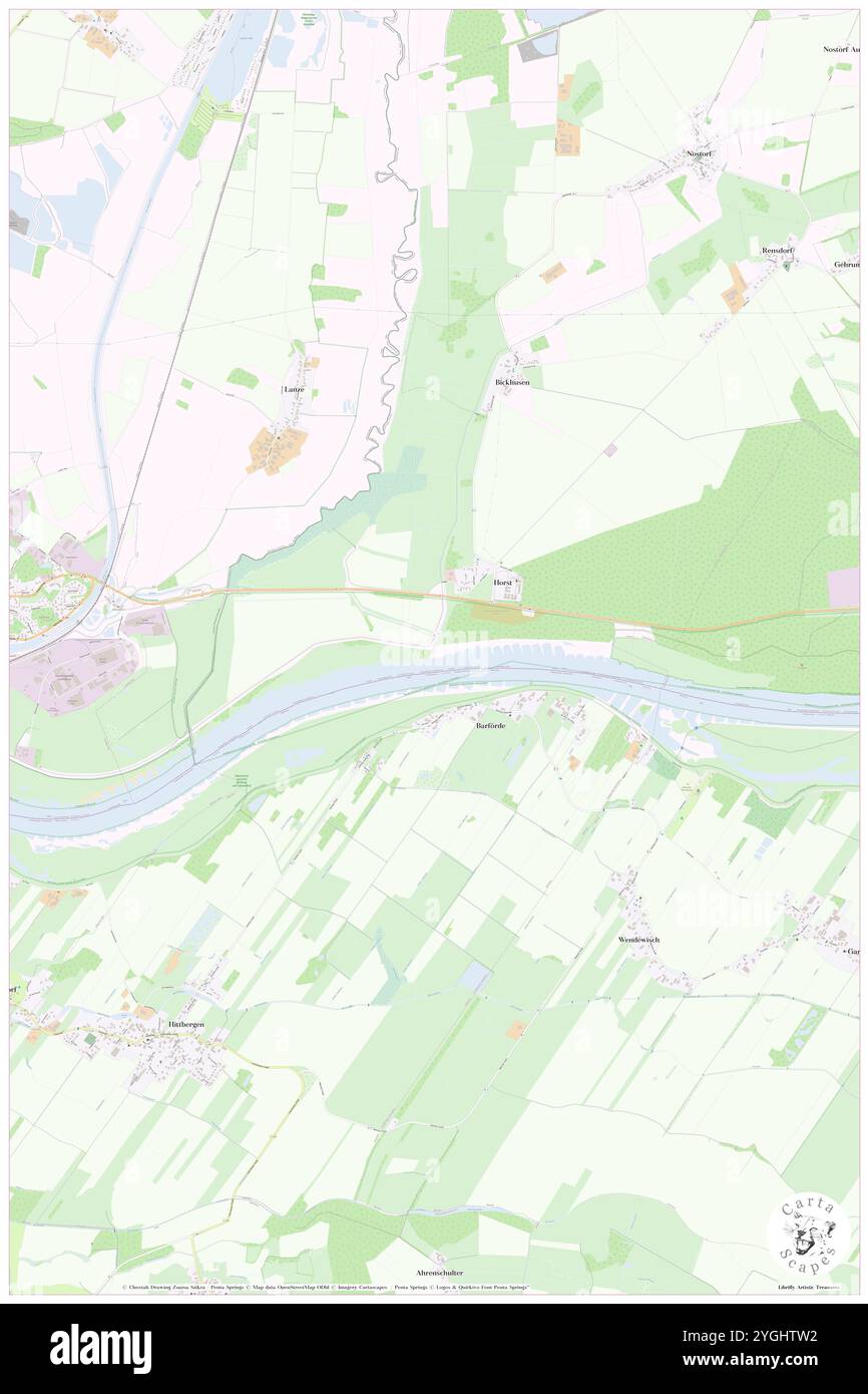 Bruckengraben, DE, Germania, Meclemburgo-Vorpommern, N 53 22' 17'', N 10 37' 23'', mappa, Cartascapes Mappa pubblicata nel 2024. Esplora Cartascapes, una mappa che rivela i diversi paesaggi, culture ed ecosistemi della Terra. Viaggia attraverso il tempo e lo spazio, scoprendo l'interconnessione del passato, del presente e del futuro del nostro pianeta. Foto Stock