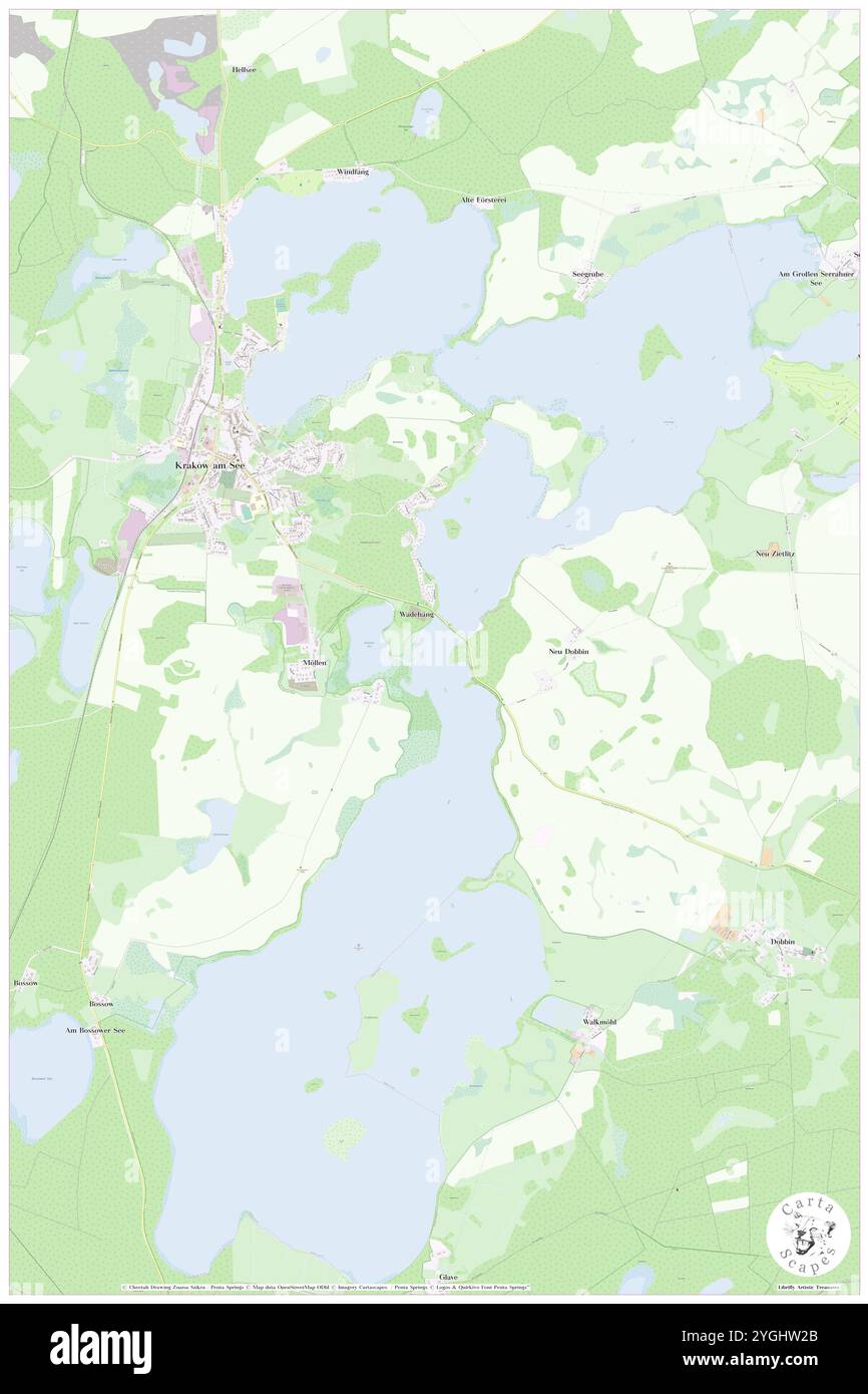 Krakower SEE, DE, Germania, Meclemburgo-Vorpommern, N 53 38' 12'', N 12 17' 36'', mappa, Cartascapes Map pubblicata nel 2024. Esplora Cartascapes, una mappa che rivela i diversi paesaggi, culture ed ecosistemi della Terra. Viaggia attraverso il tempo e lo spazio, scoprendo l'interconnessione del passato, del presente e del futuro del nostro pianeta. Foto Stock