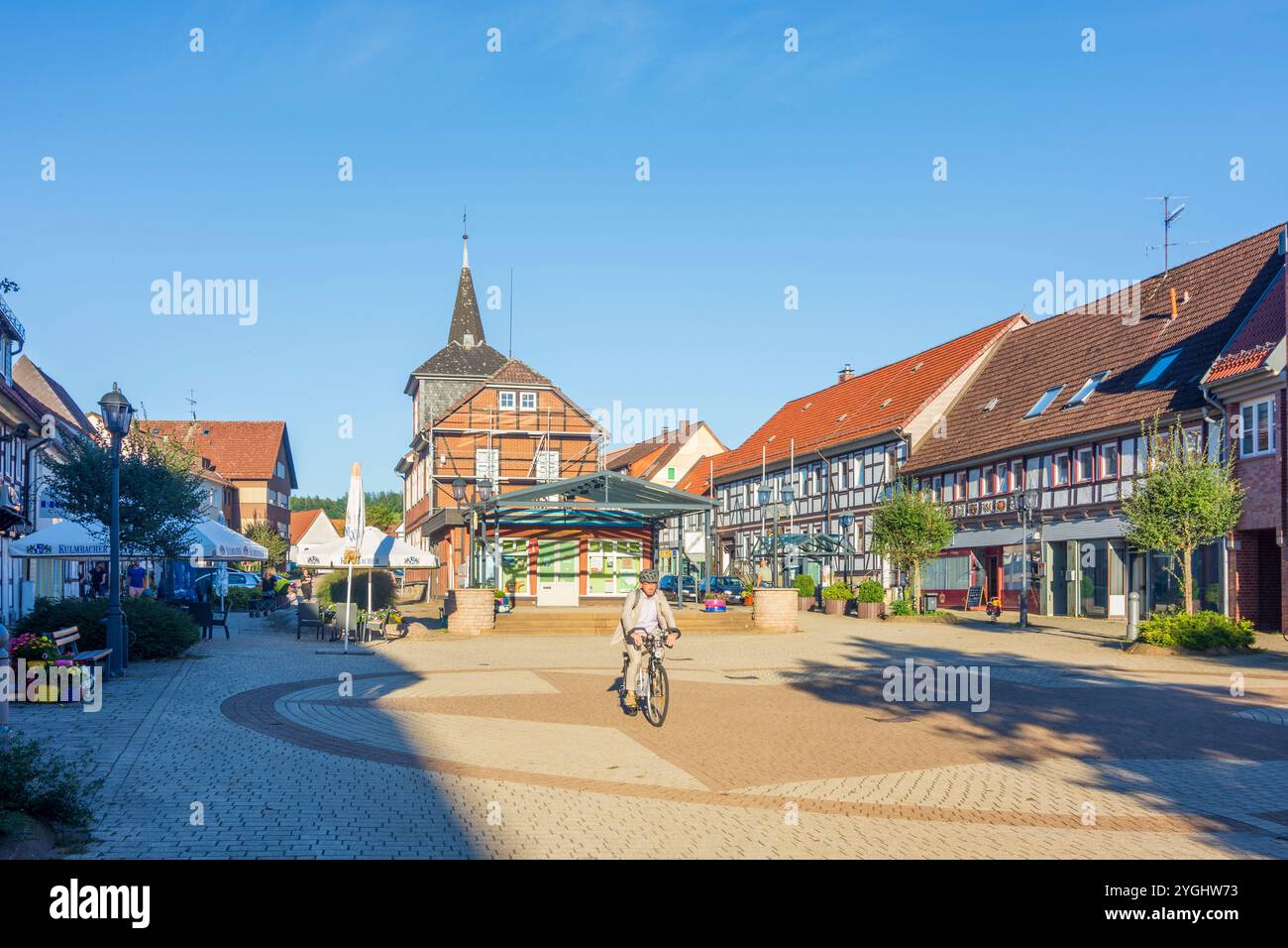 Herzberg am Harz, piazza Marktplatz, Municipio Vecchio di Harz, Niedersachsen, bassa Sassonia, Germania Foto Stock