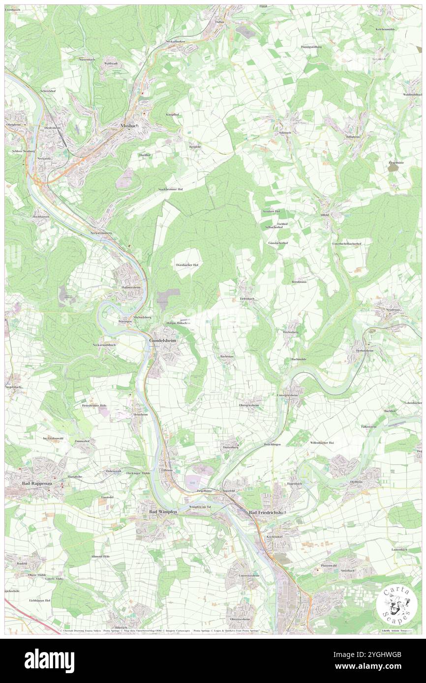 Gundelsheim, Regierungsbezirk Mittelfranken, DE, Germania, Baviera, N 48 54' 36'', N 10 50' 43'', MAP, Cartascapes Map pubblicata nel 2024. Esplora Cartascapes, una mappa che rivela i diversi paesaggi, culture ed ecosistemi della Terra. Viaggia attraverso il tempo e lo spazio, scoprendo l'interconnessione del passato, del presente e del futuro del nostro pianeta. Foto Stock