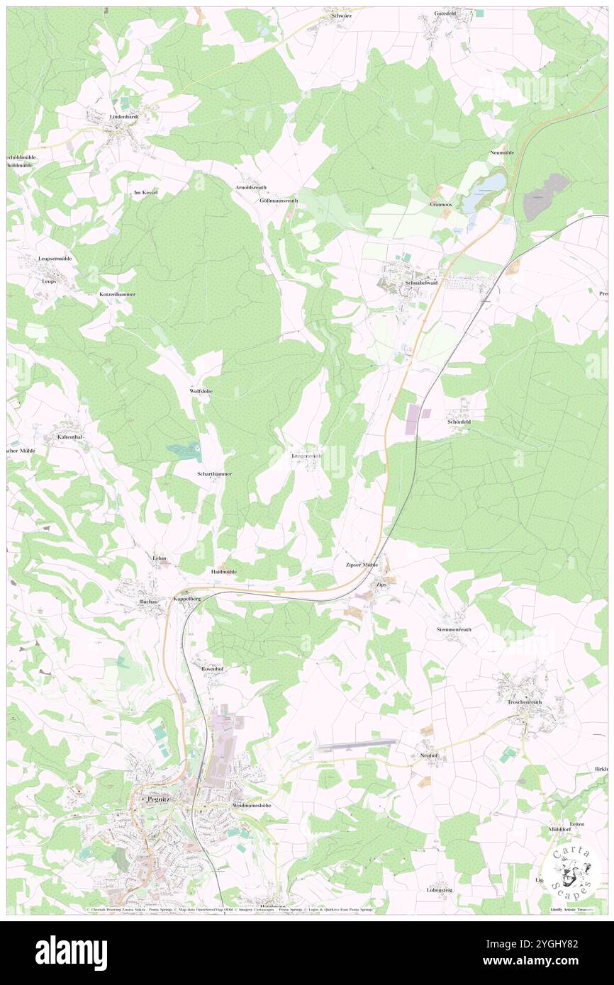 Langenreuth, alta Franconia, DE, Germania, Baviera, N 49 47' 35'', N 11 33' 57'', MAP, Cartascapes Map pubblicata nel 2024. Esplora Cartascapes, una mappa che rivela i diversi paesaggi, culture ed ecosistemi della Terra. Viaggia attraverso il tempo e lo spazio, scoprendo l'interconnessione del passato, del presente e del futuro del nostro pianeta. Foto Stock