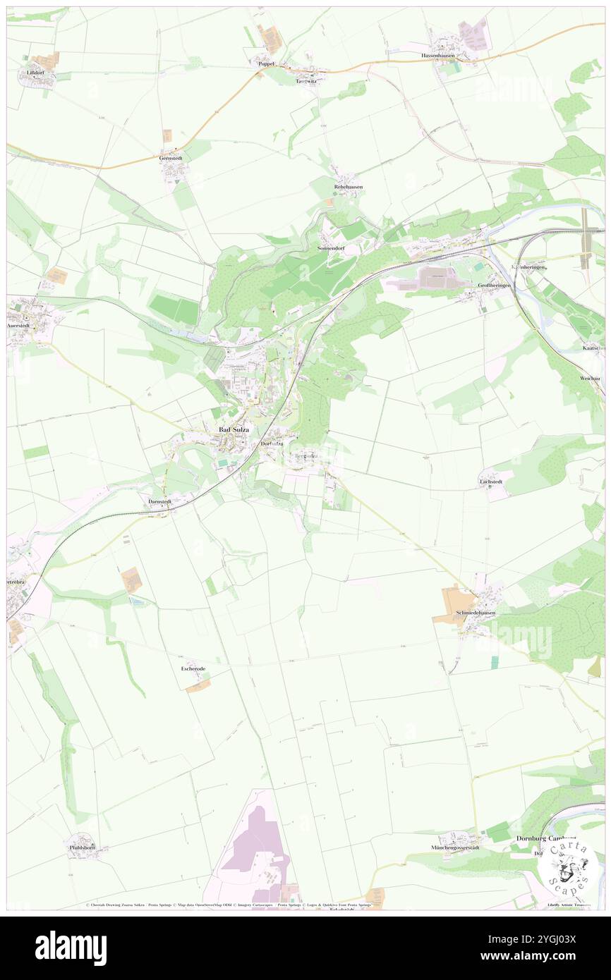 Bergsulza, DE, Germania, Turingia, N 51 5' 5'', N 11 38' 7'', mappa, Cartascapes Mappa pubblicata nel 2024. Esplora Cartascapes, una mappa che rivela i diversi paesaggi, culture ed ecosistemi della Terra. Viaggia attraverso il tempo e lo spazio, scoprendo l'interconnessione del passato, del presente e del futuro del nostro pianeta. Foto Stock