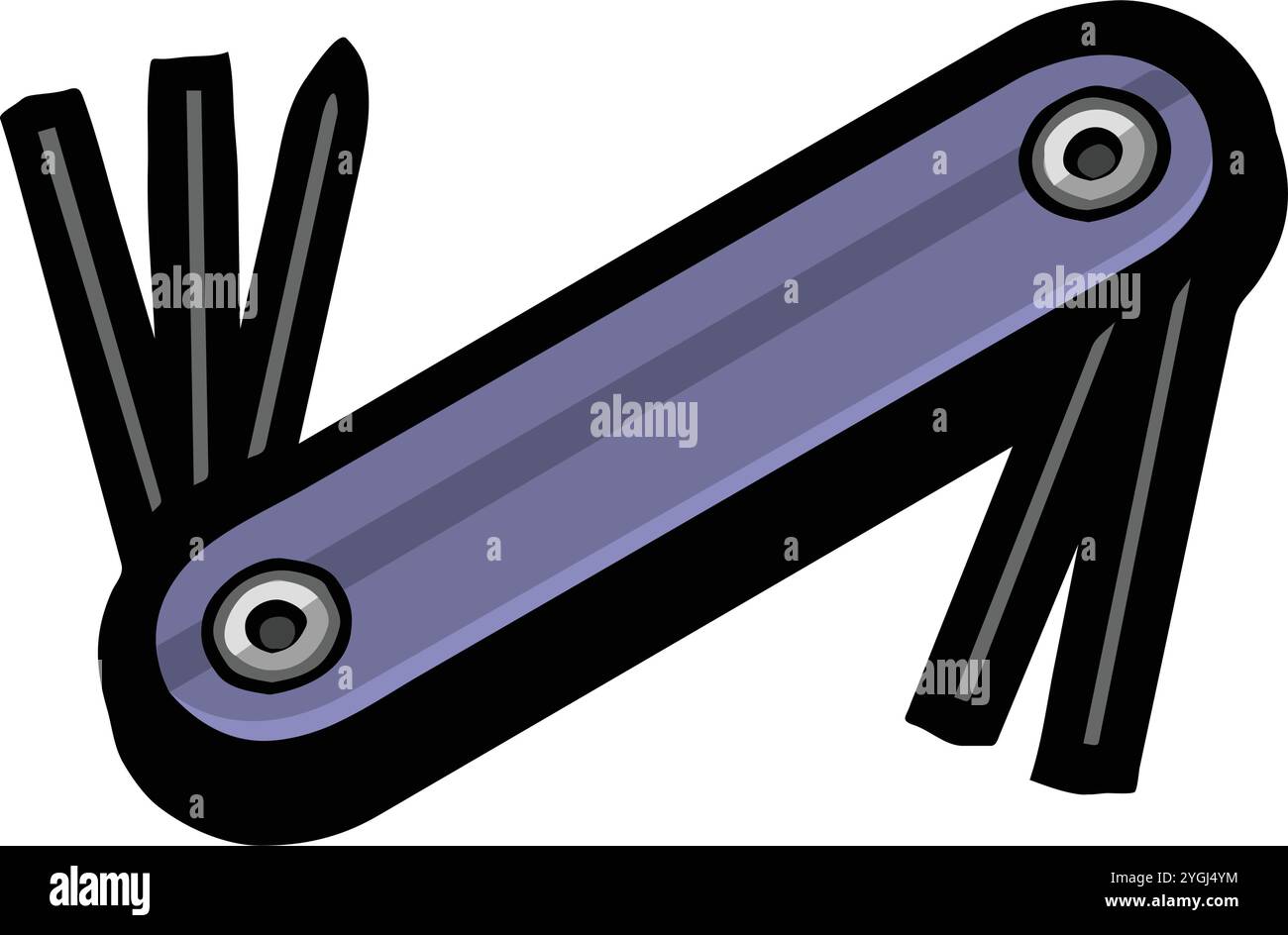 Moderno utensile industriale multiuso aperto isolato su sfondo bianco Illustrazione Vettoriale