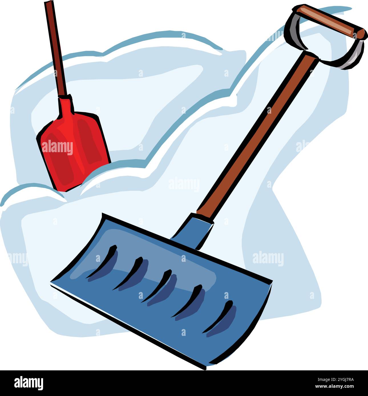 Un dispositivo di movimentazione con impugnatura, che può essere utilizzato per caricare polveri, pezzi o materiale granulare da un luogo all'altro. Illustrazione Vettoriale