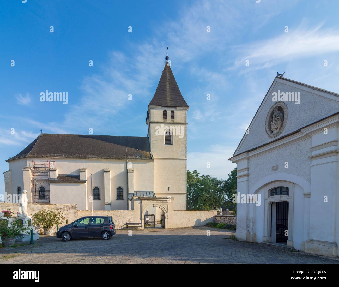 Breitenbrunn am Neusiedler SEE, chiesa di Breitenbrunn a Neusiedler SEE (lago Neusiedl), Burgenland, Austria Foto Stock