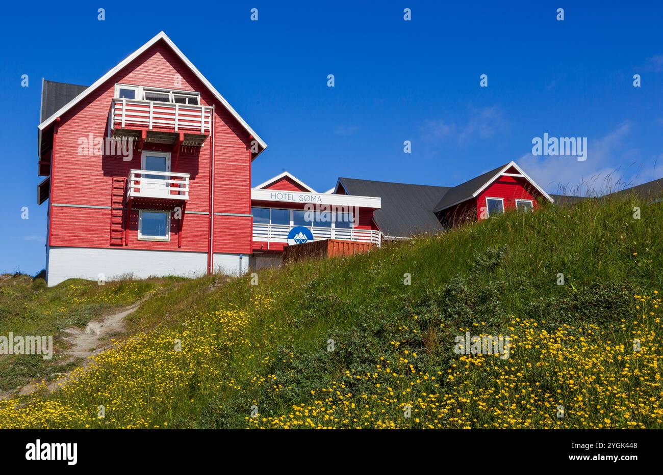 Hotel Seasen's Home, Nuuk, comune di Sermersooq, Groenlandia, Regno di Danimarca Foto Stock