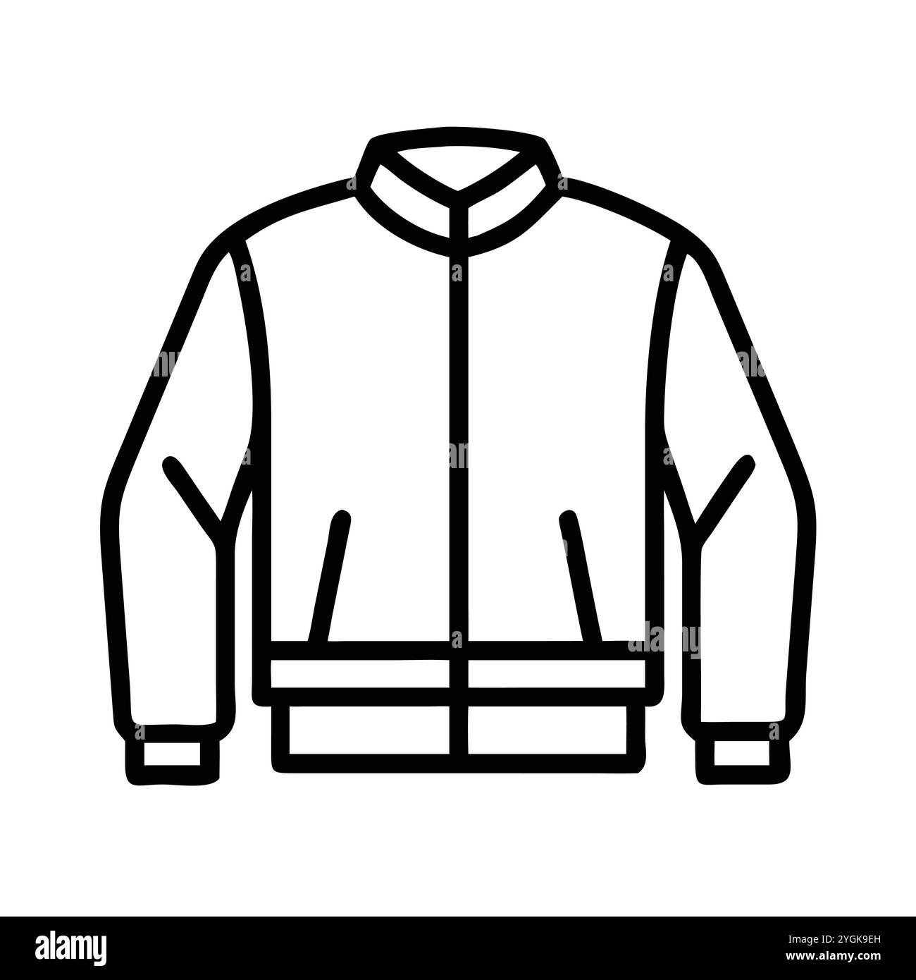 semplice illustrazione vettoriale di un bomber , in uno stile semplice e pulito, per grafica business e fashion. illustrazione abiti piatti. Illustrazione Vettoriale