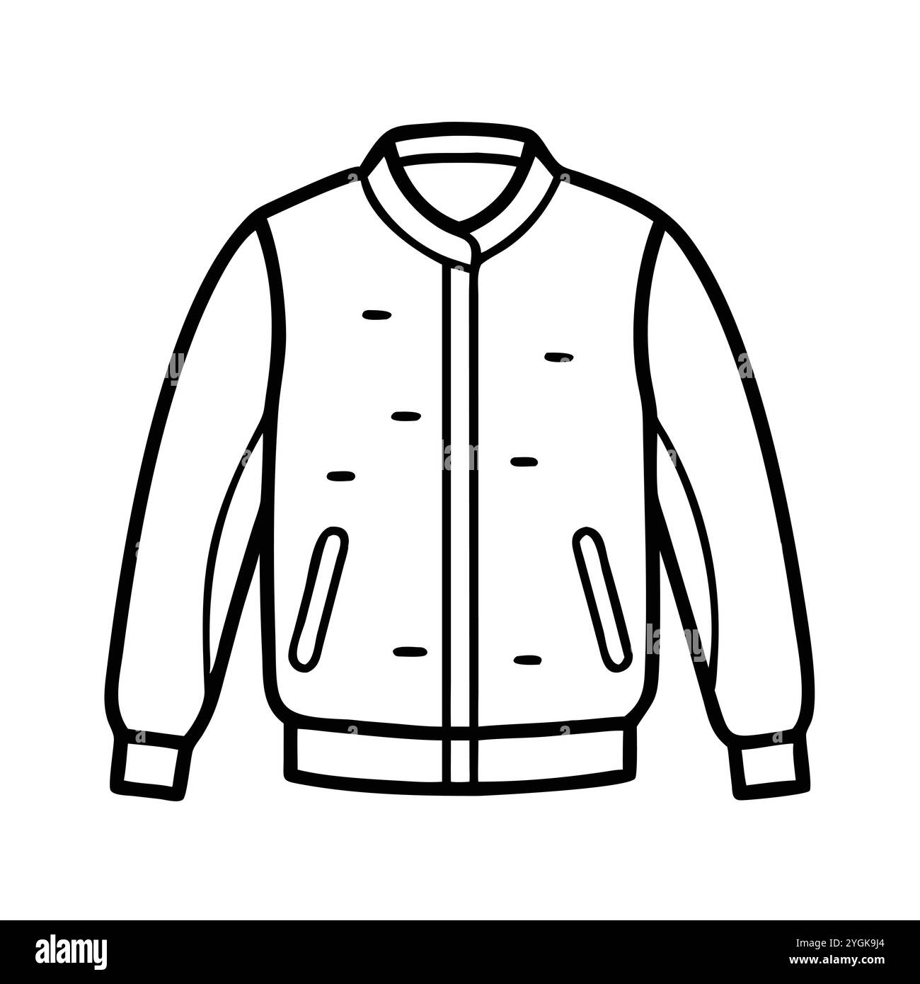 semplice illustrazione vettoriale di un bomber , in uno stile semplice e pulito, per grafica business e fashion. illustrazione abiti piatti. Illustrazione Vettoriale