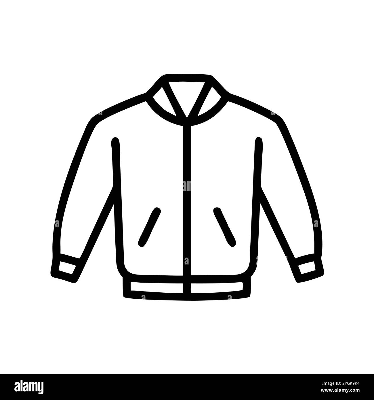 semplice illustrazione vettoriale di un bomber , in uno stile semplice e pulito, per grafica business e fashion. illustrazione abiti piatti. Illustrazione Vettoriale