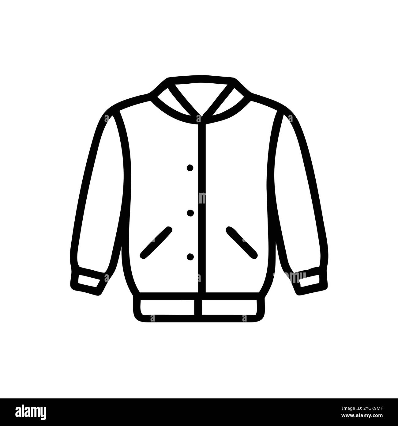 semplice illustrazione vettoriale di un bomber , in uno stile semplice e pulito, per grafica business e fashion. illustrazione abiti piatti. Illustrazione Vettoriale