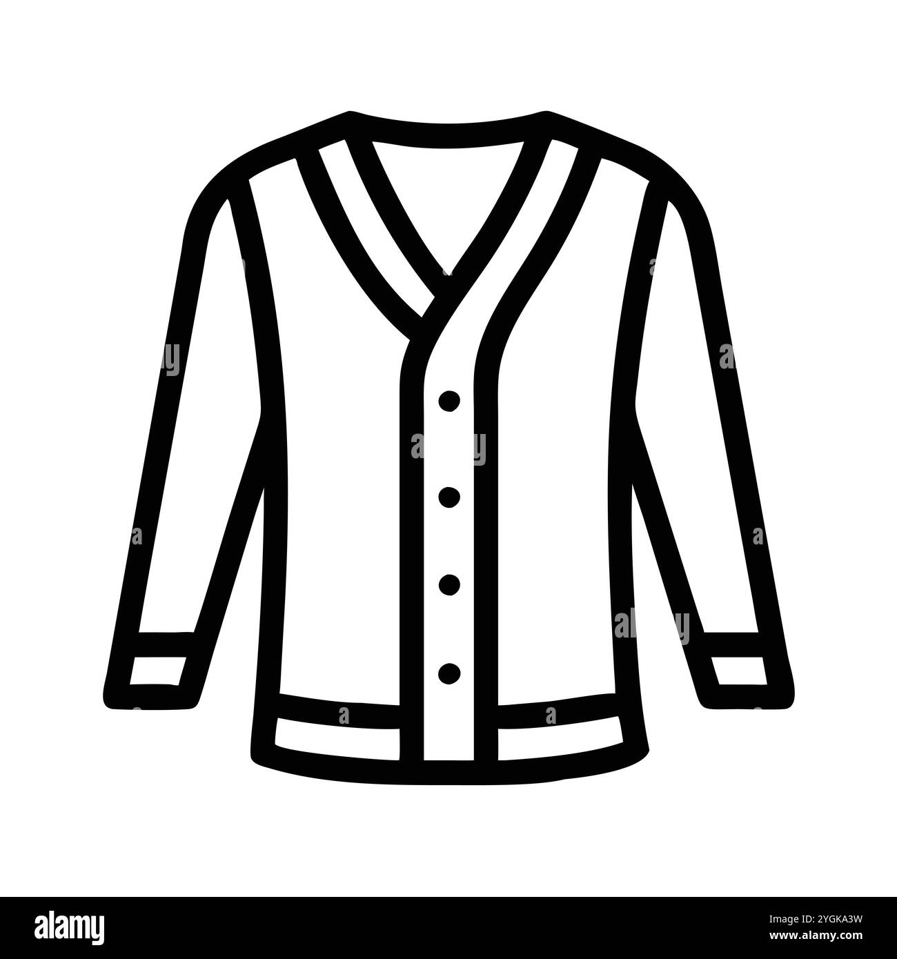 semplice illustrazione vettoriale di un cardigan , in uno stile semplice e pulito, per grafica business e fashion. illustrazione abiti piatti. Illustrazione Vettoriale