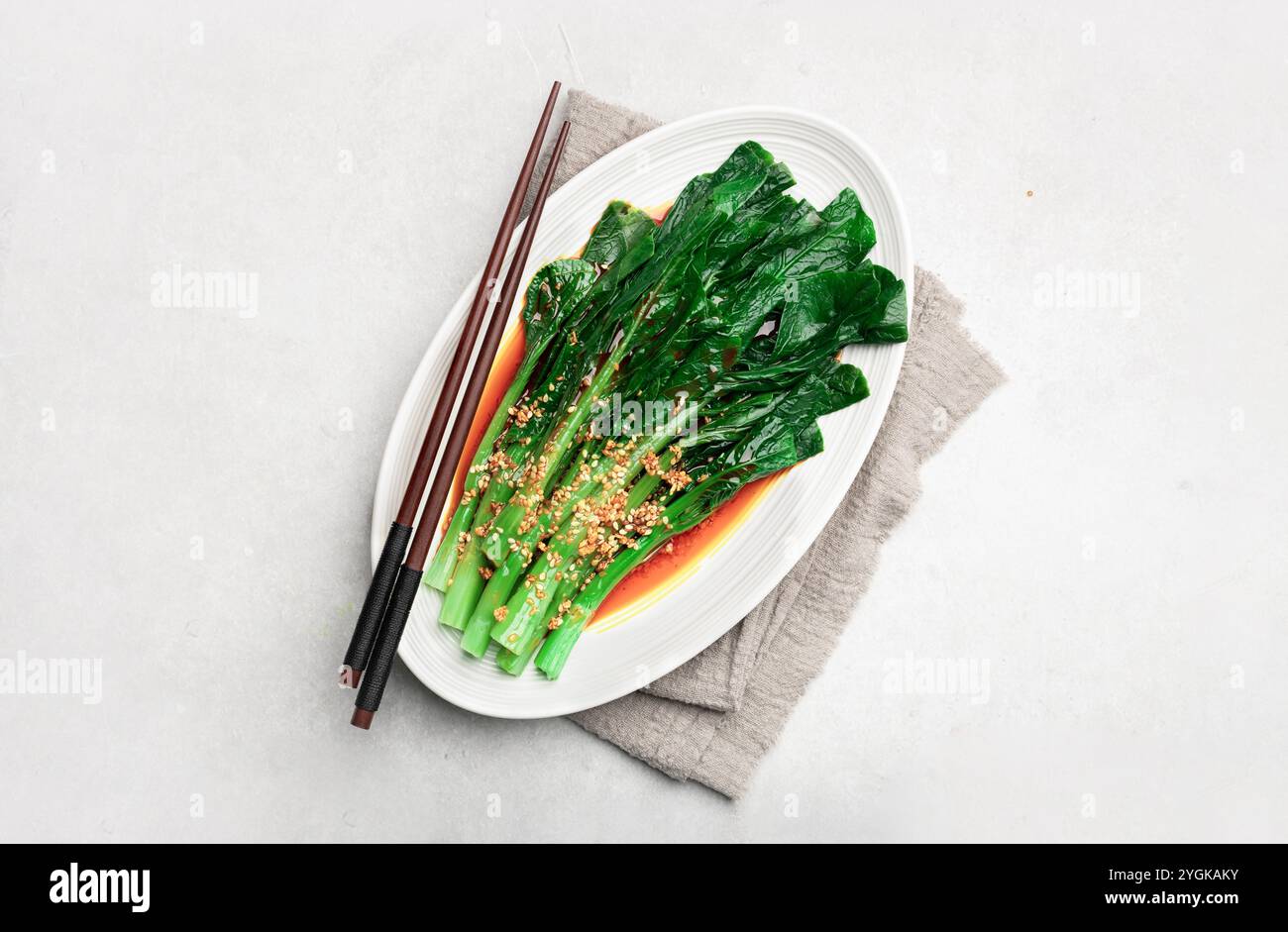 Broccoli cinesi o GAI LAN (Kai LAN) Foto Stock
