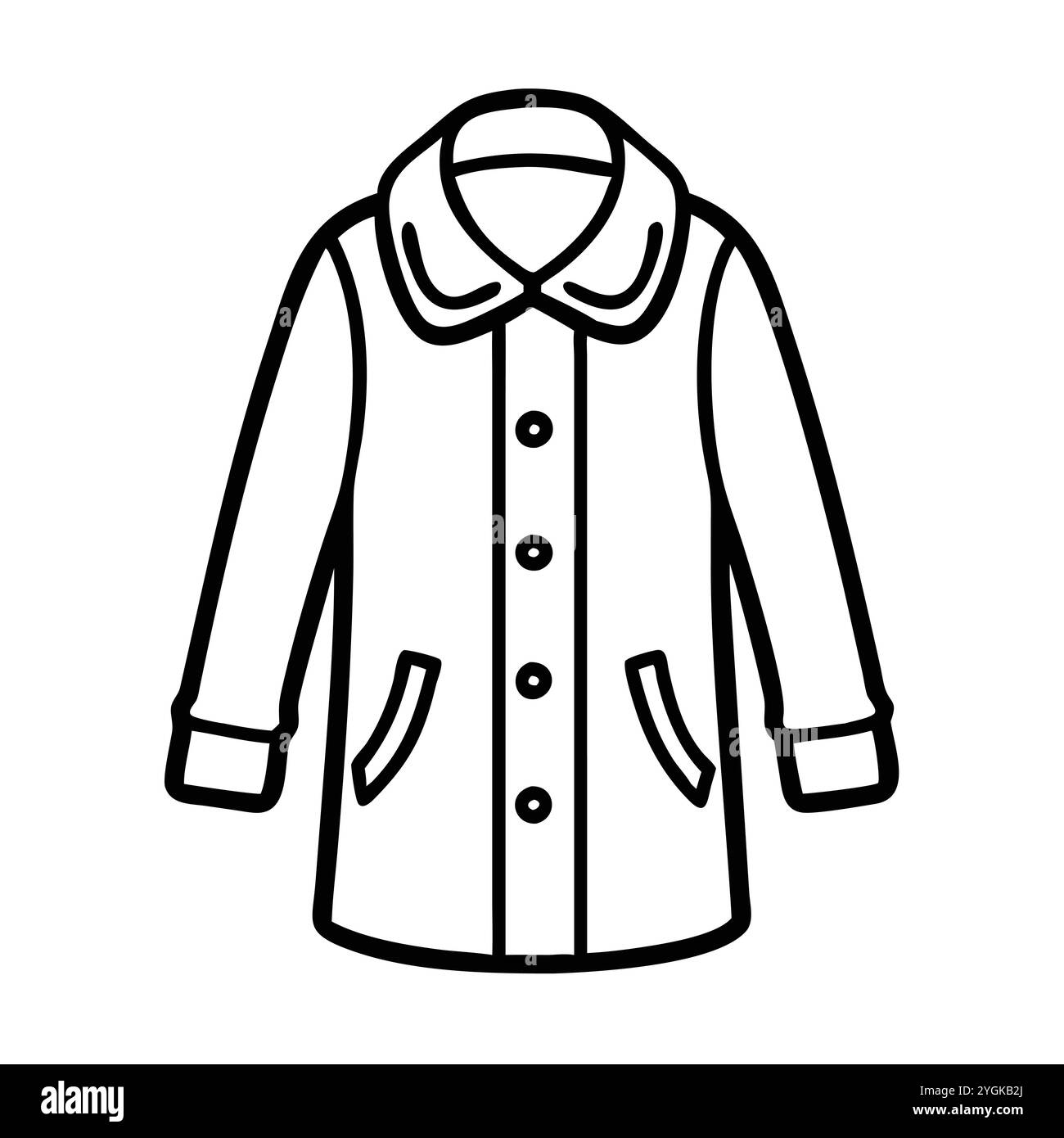 semplice illustrazione vettoriale di un cappotto , in uno stile semplice e pulito, per grafica business e fashion. illustrazione abiti piatti. Illustrazione Vettoriale