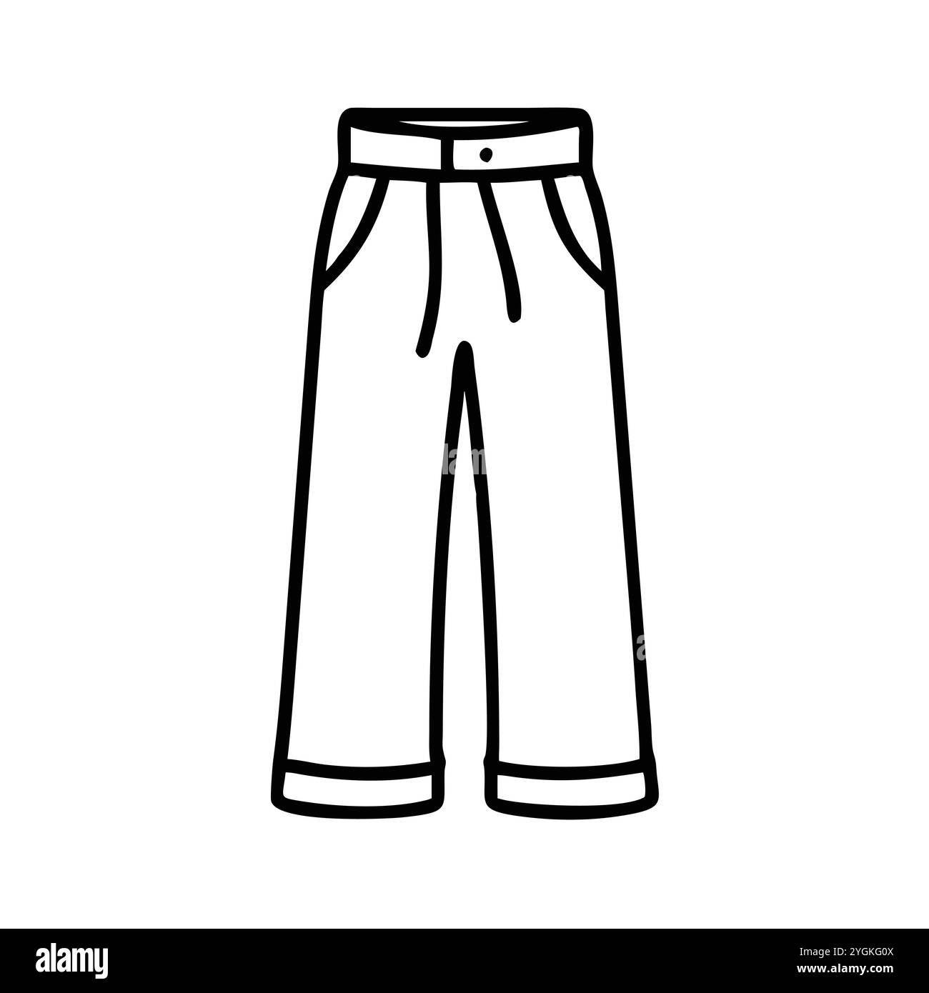 semplice illustrazione vettoriale di un pantalone palazzo , in uno stile semplice e pulito, per grafica business e fashion. illustrazione abiti piatti. Illustrazione Vettoriale