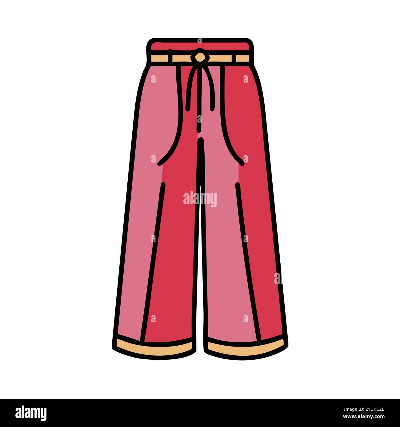 semplice illustrazione vettoriale di un pantalone palazzo , in uno stile semplice e pulito, per grafica business e fashion. illustrazione abiti piatti. Illustrazione Vettoriale