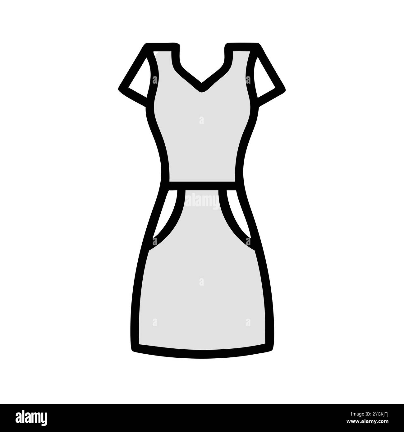 semplice illustrazione vettoriale di un tubino , in uno stile semplice e pulito, per grafica business e fashion. illustrazione abiti piatti. Illustrazione Vettoriale