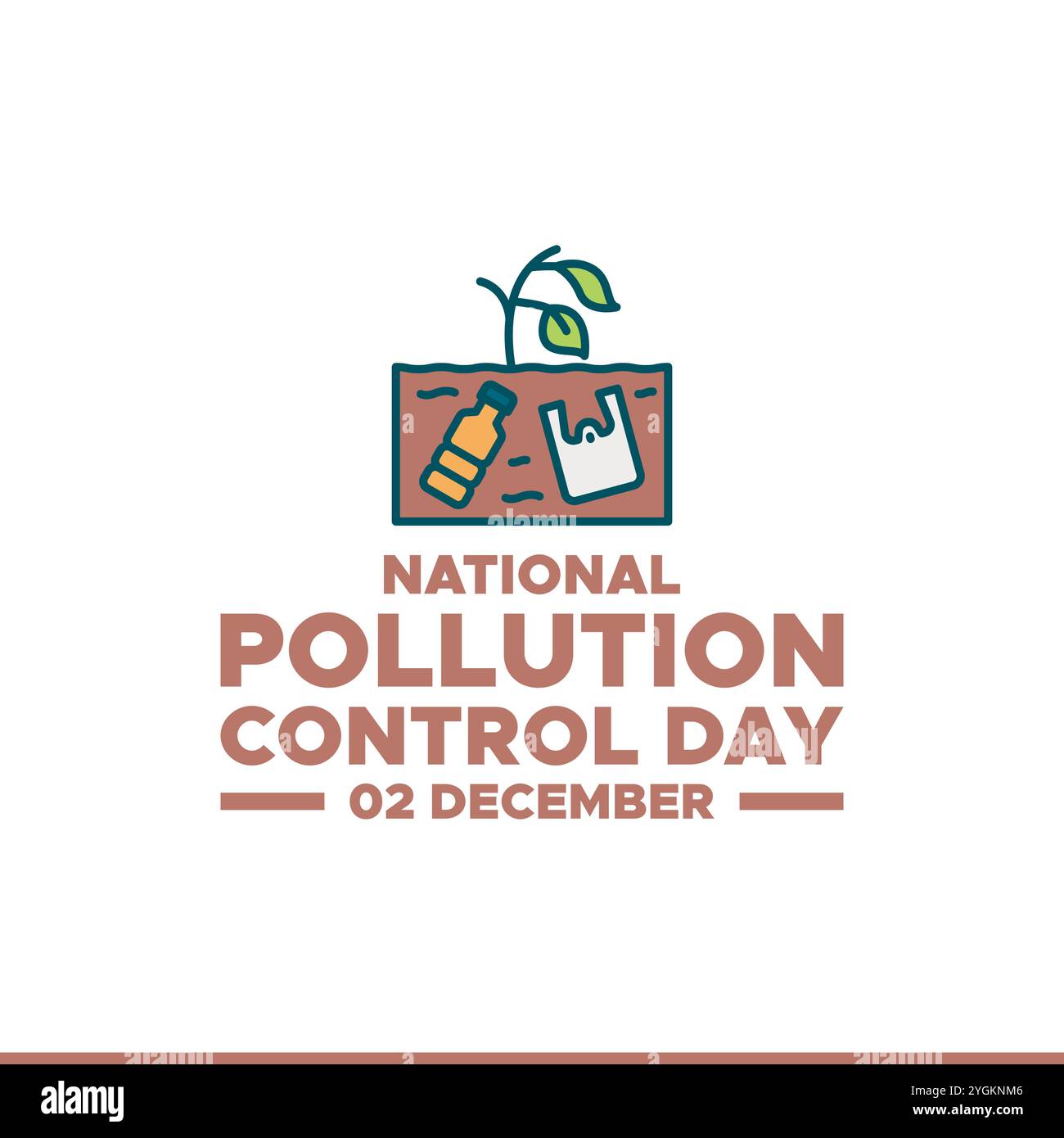 Giornata nazionale di controllo dell'inquinamento. 2 dicembre. Manifesto nazionale del giorno di controllo dell'inquinamento, banner. Illustrazione vettoriale. National Pollution Control Day Vector Illustrazione Vettoriale