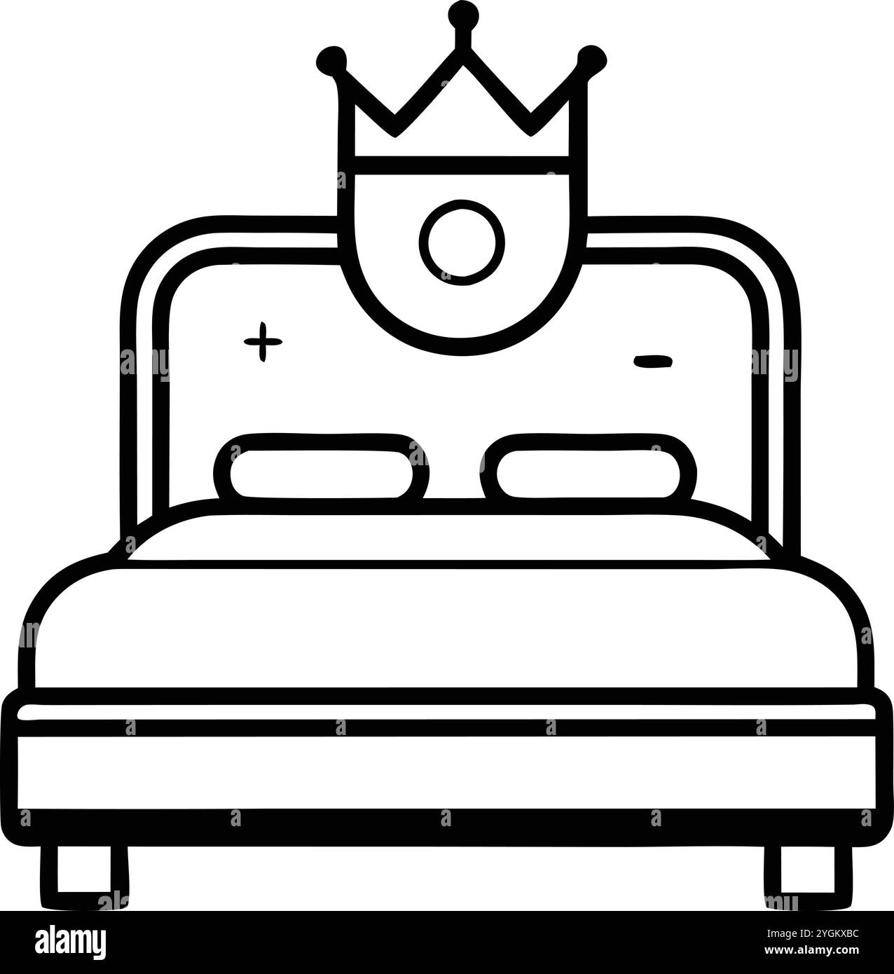 Immagine grafica vettoriale dell'icona letto su sfondo bianco Illustrazione Vettoriale