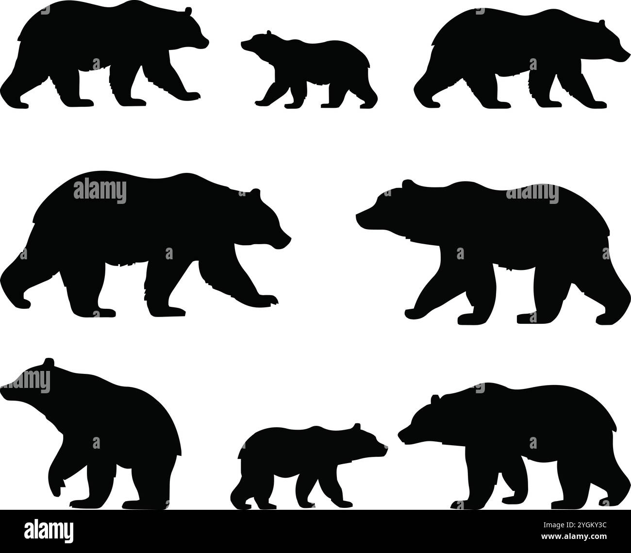 Silhouette a orso su sfondo bianco Illustrazione Vettoriale