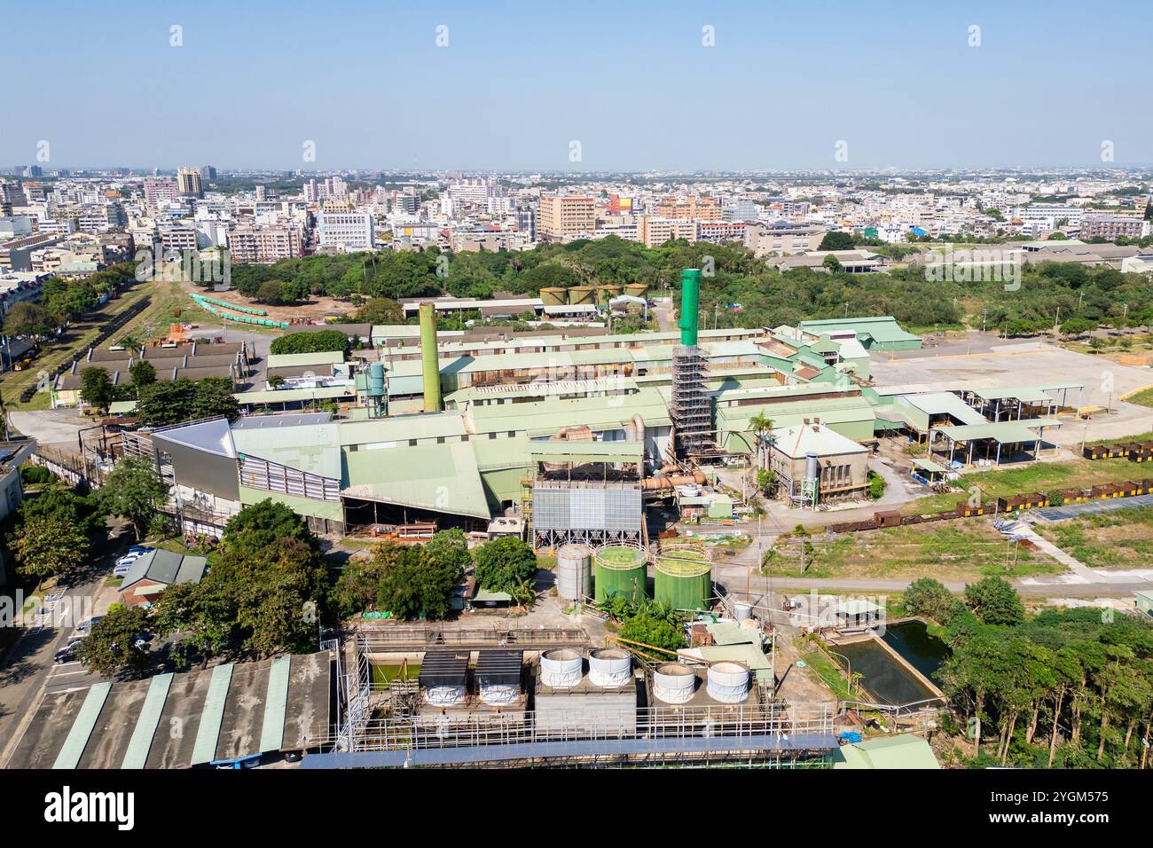 La raffineria di zucchero Huwei, la più grande fabbrica di zucchero in scala di Taiwan a Yunlin Foto Stock