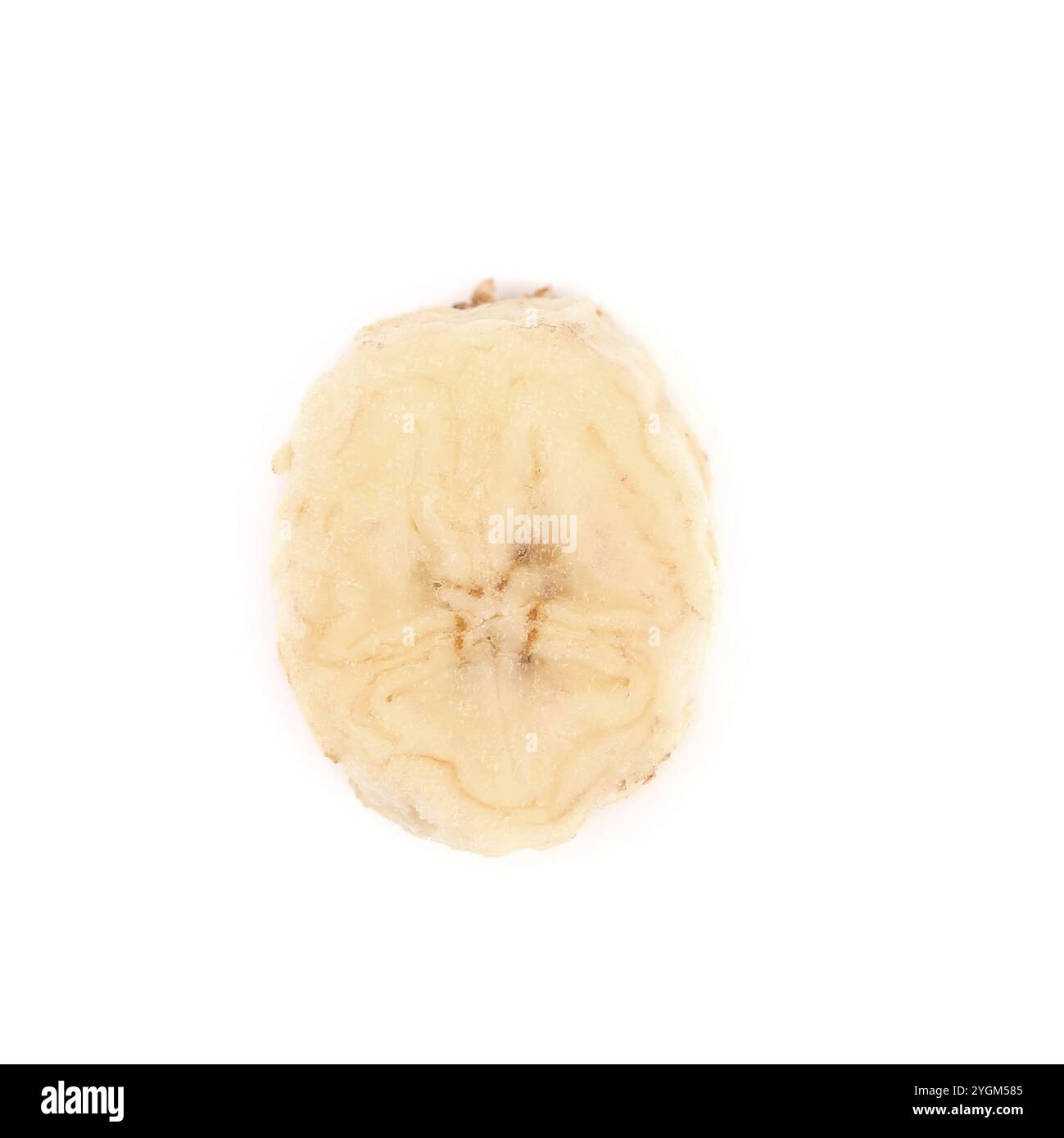 Banana slice impostare isolate su sfondo bianco Foto Stock