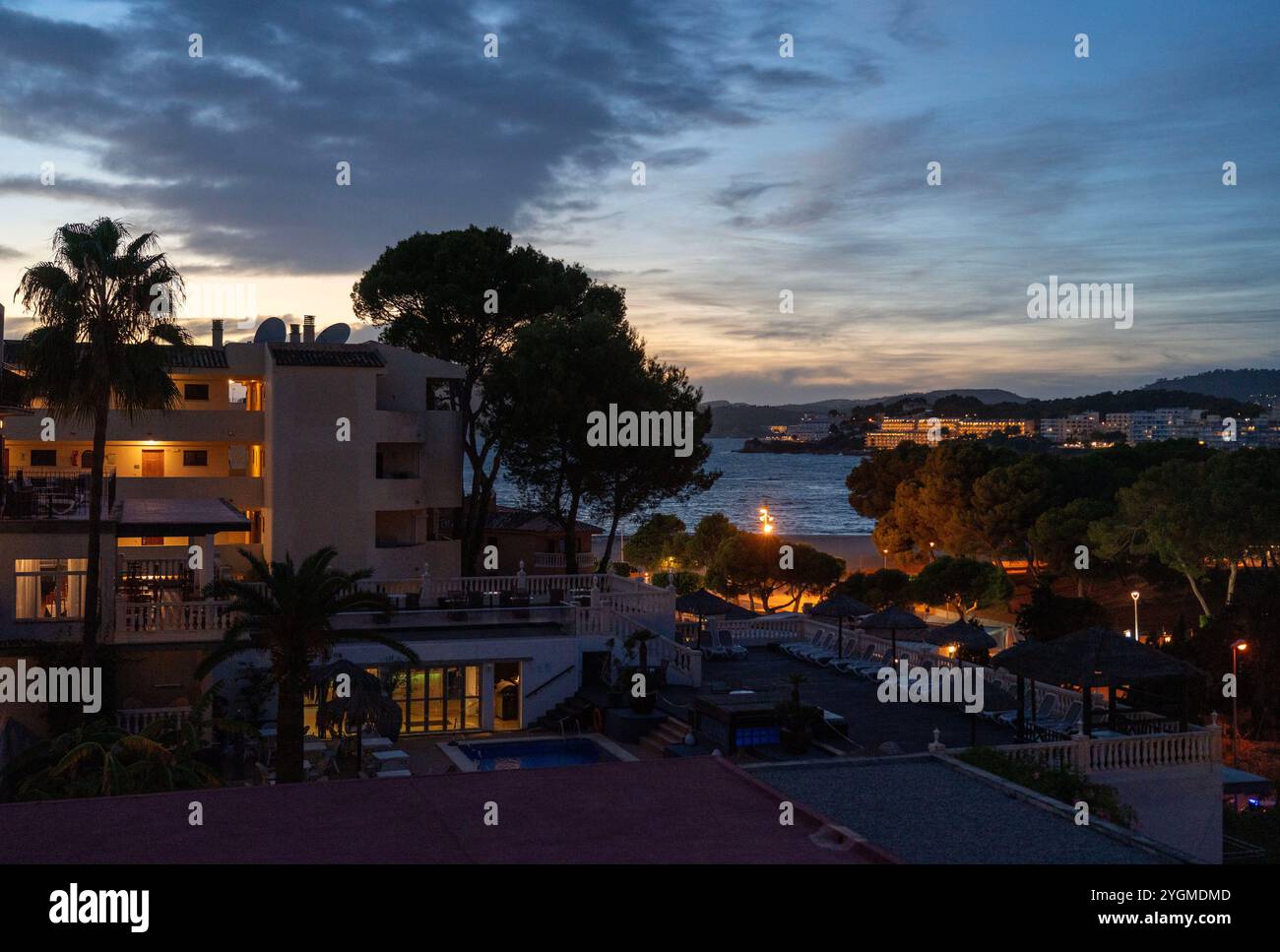 Vista verso Platja de Santa Ponca, Maiorca, Spagna Foto Stock