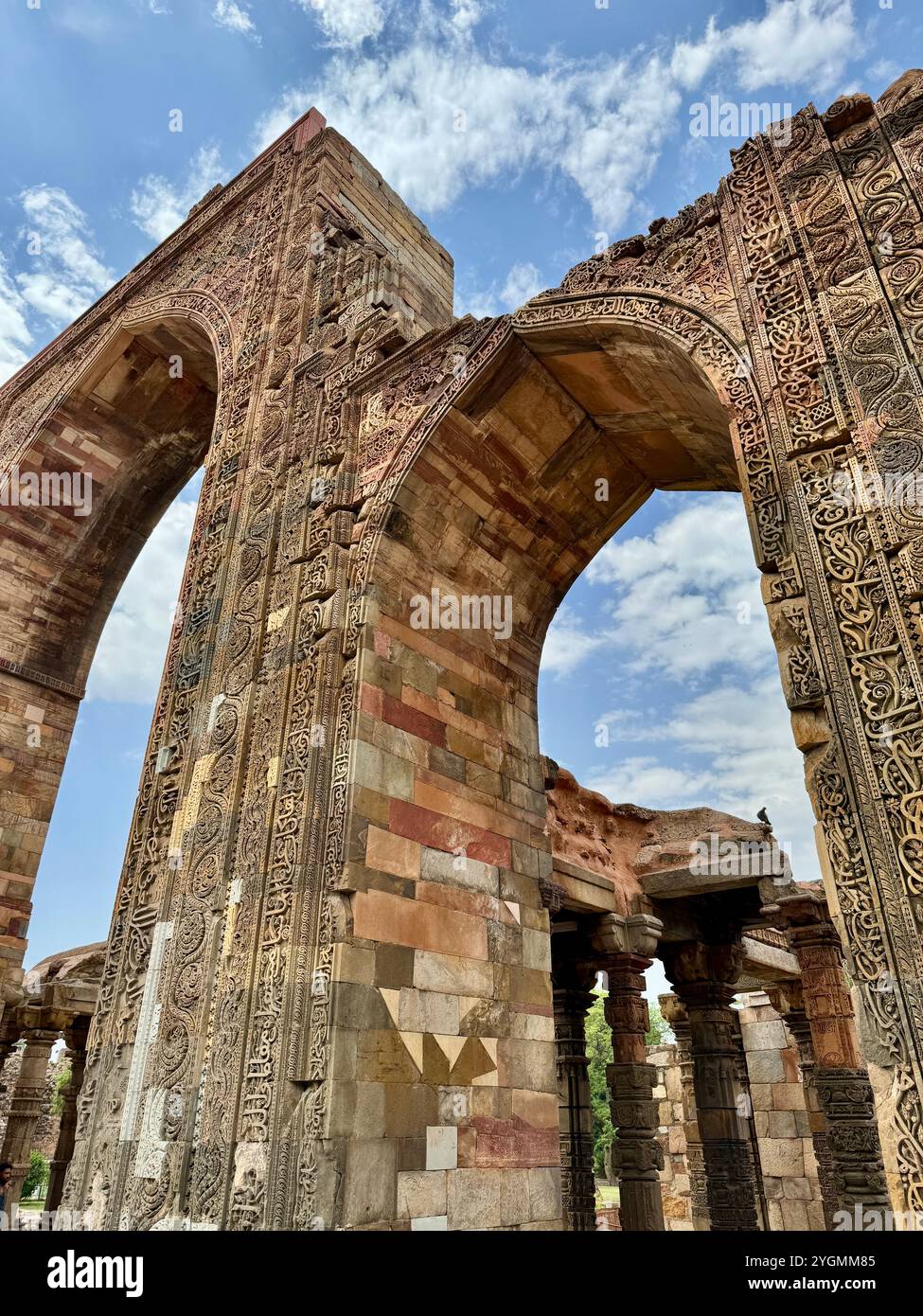 Qutub minar , sito patrimonio mondiale dell'UNESCO del XII secolo , Delhi , india Foto Stock