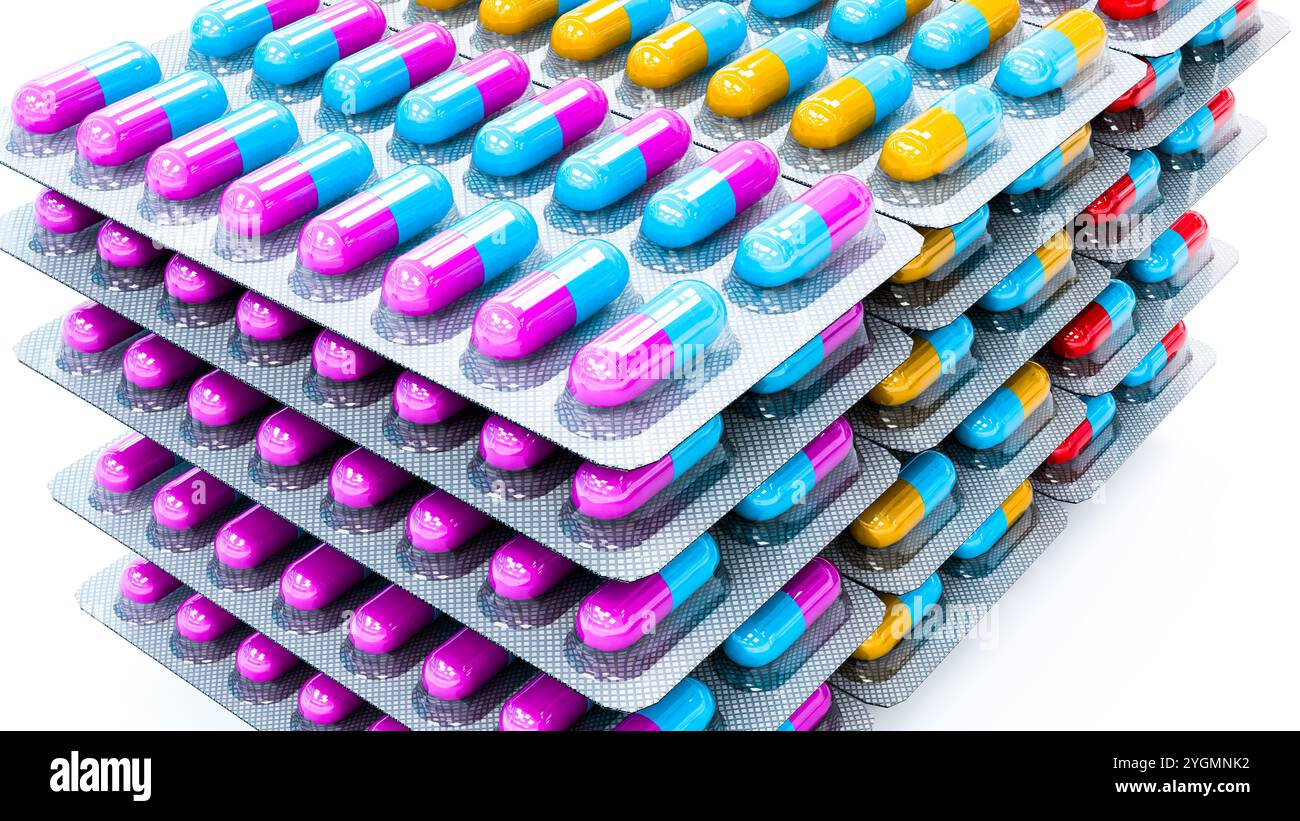 reazioni avverse a farmaci, reazioni avverse a farmaci o vaccino 3d rendering Foto Stock