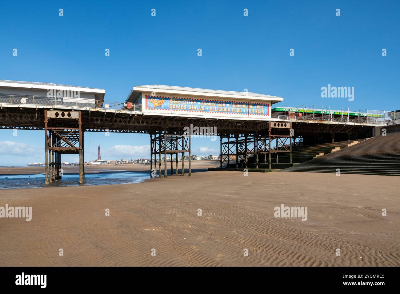 Primo piano di Central Pier, Blackpool, Lancashire, Inghilterra. Foto Stock