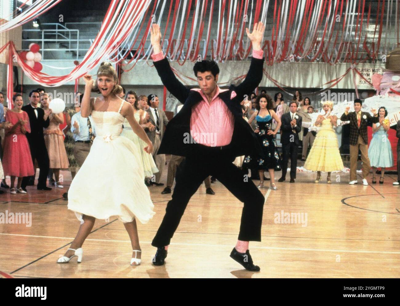 GREASE 1978 Paramount Pictures film musical con Olivia Newton-John nel ruolo di Sandy Olsson e John Travolta nel ruolo di Danny Zuko. Foto Stock