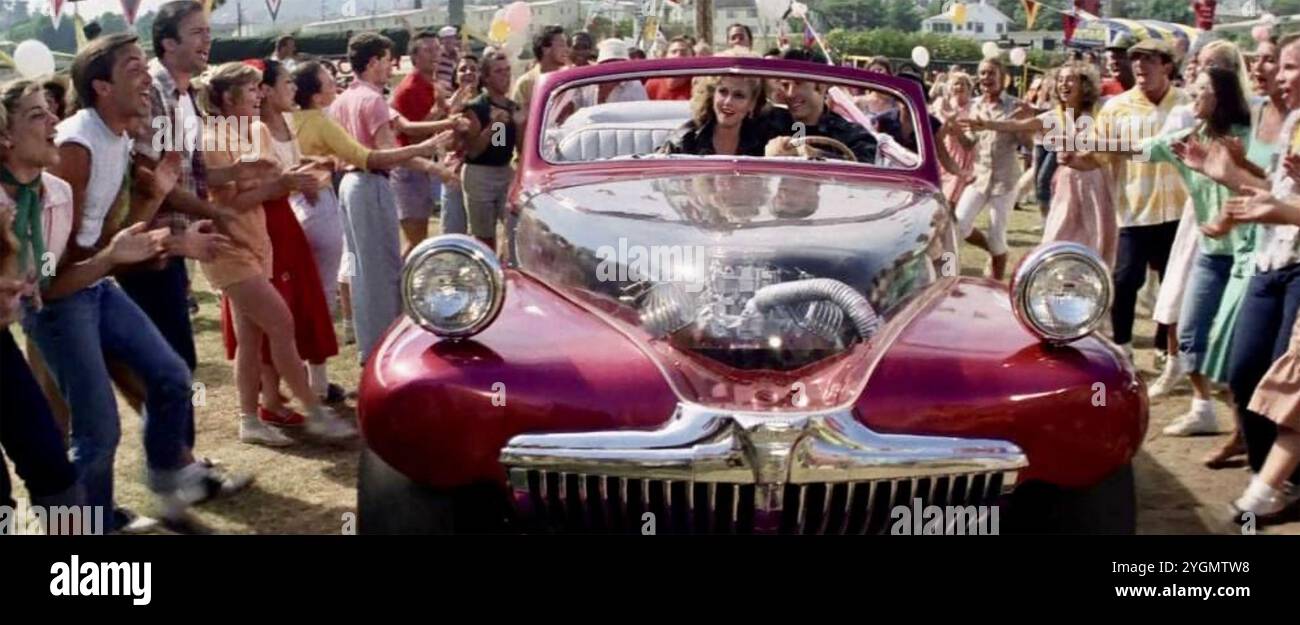 GREASE 1978 Paramount Pictures film musical con Olivia Newton-John nel ruolo di Sandy Olsson e John Travolta nel ruolo di Danny Zuko. Foto Stock