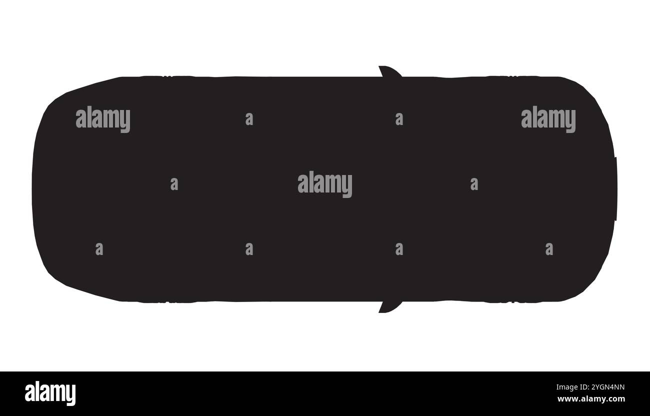 Silhouette dell'auto su sfondo bianco. Icona del logo dell'auto. Elementi di design dell'identità del marchio della concessionaria di autofficine. Vista dall'alto Illustrazione Vettoriale