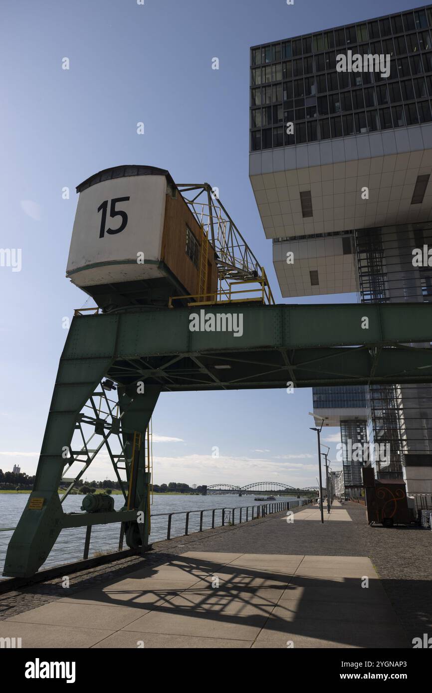 Cattedrale, Rheinauhafen, Suedbruecke, Colonia, Renania settentrionale-Vestfalia, Crane Houses, una domenica a Colonia il 14.07.2024 nella Cattedrale di Rheinauhafen Foto Stock