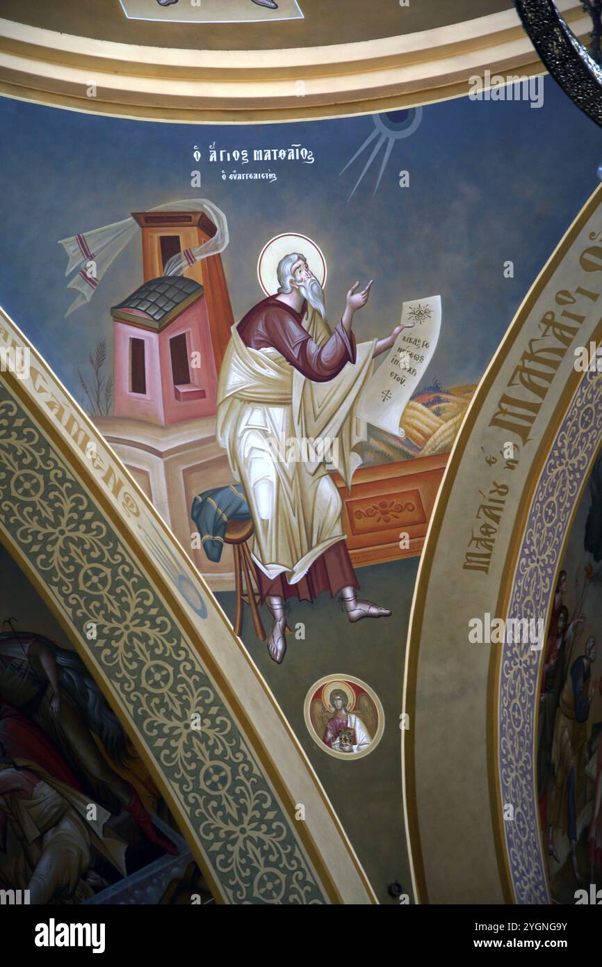 Dipinto di San Giovanni Evangelista in Panagia Faneromeni Chiesa greco-ortodossa Vouliagmeni Atene Grecia Foto Stock
