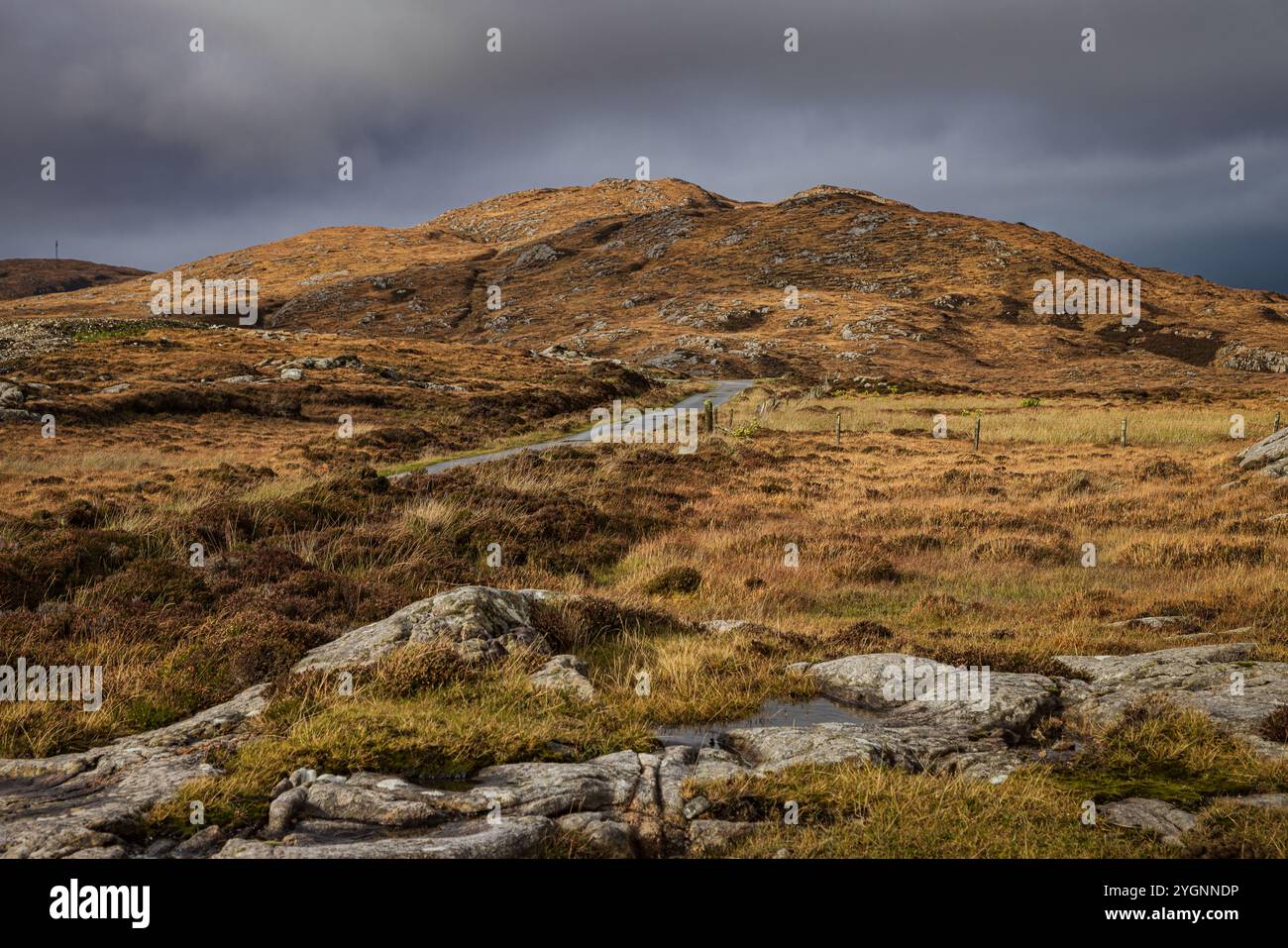Il paesaggio di South Uist nelle Ebridi esterne della Scozia Foto Stock
