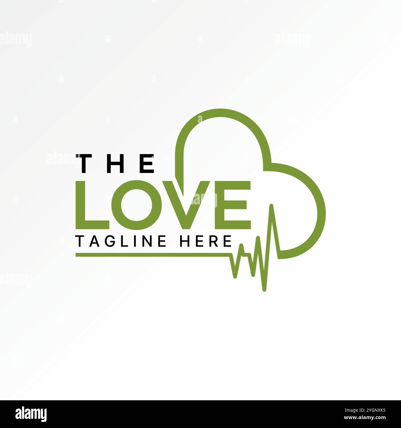 Design del logo concetto grafico immagine vettoriale premium creativo linea grafica amore trading medico clinica salute. Relativo all'ospedale di assistenza diagnostica Illustrazione Vettoriale